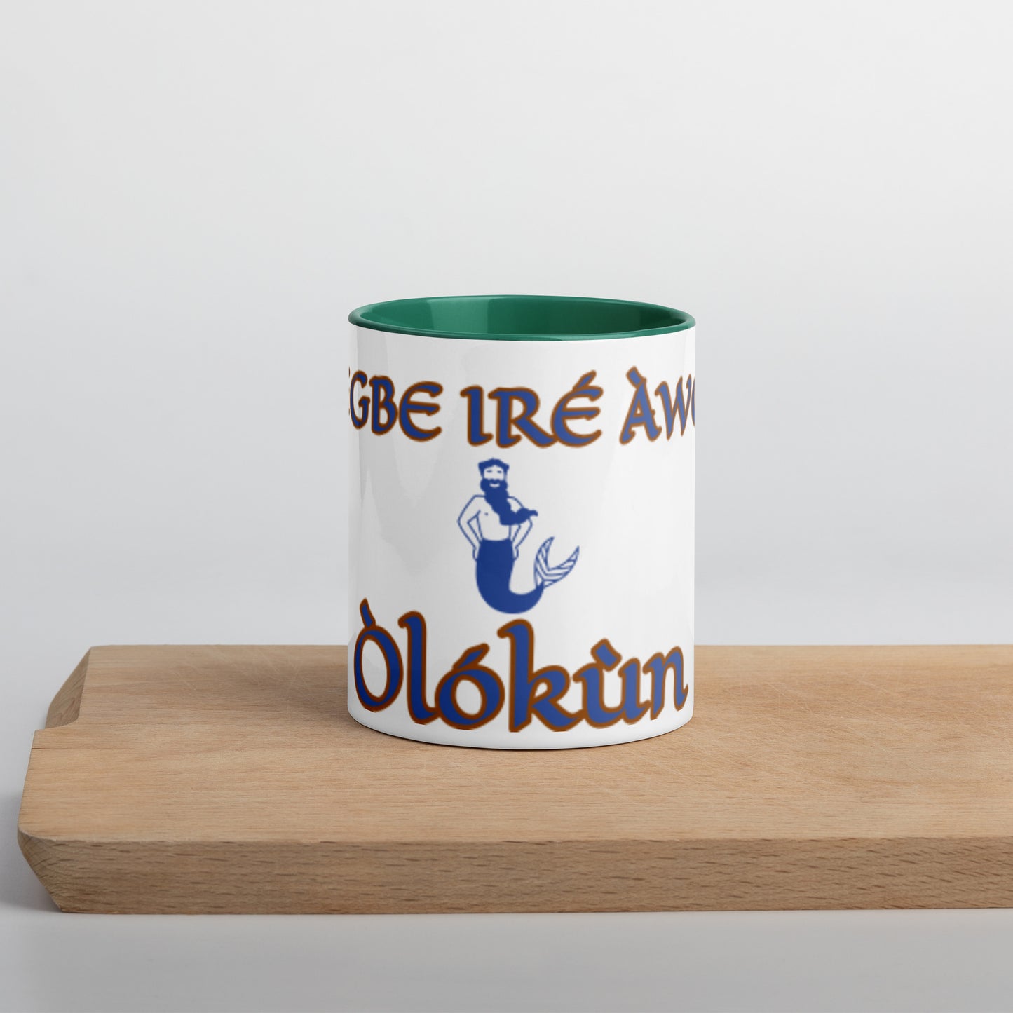 Egbe Olokun white Mug with Color Inside