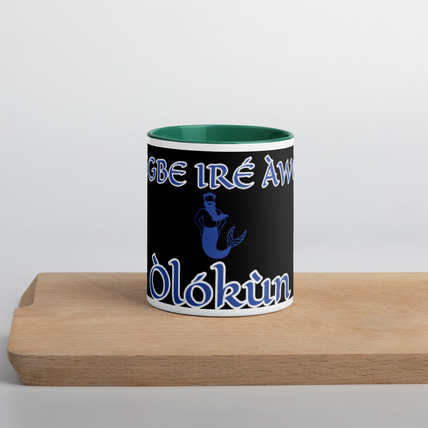 Egbe Olokun black Mug with Color Inside