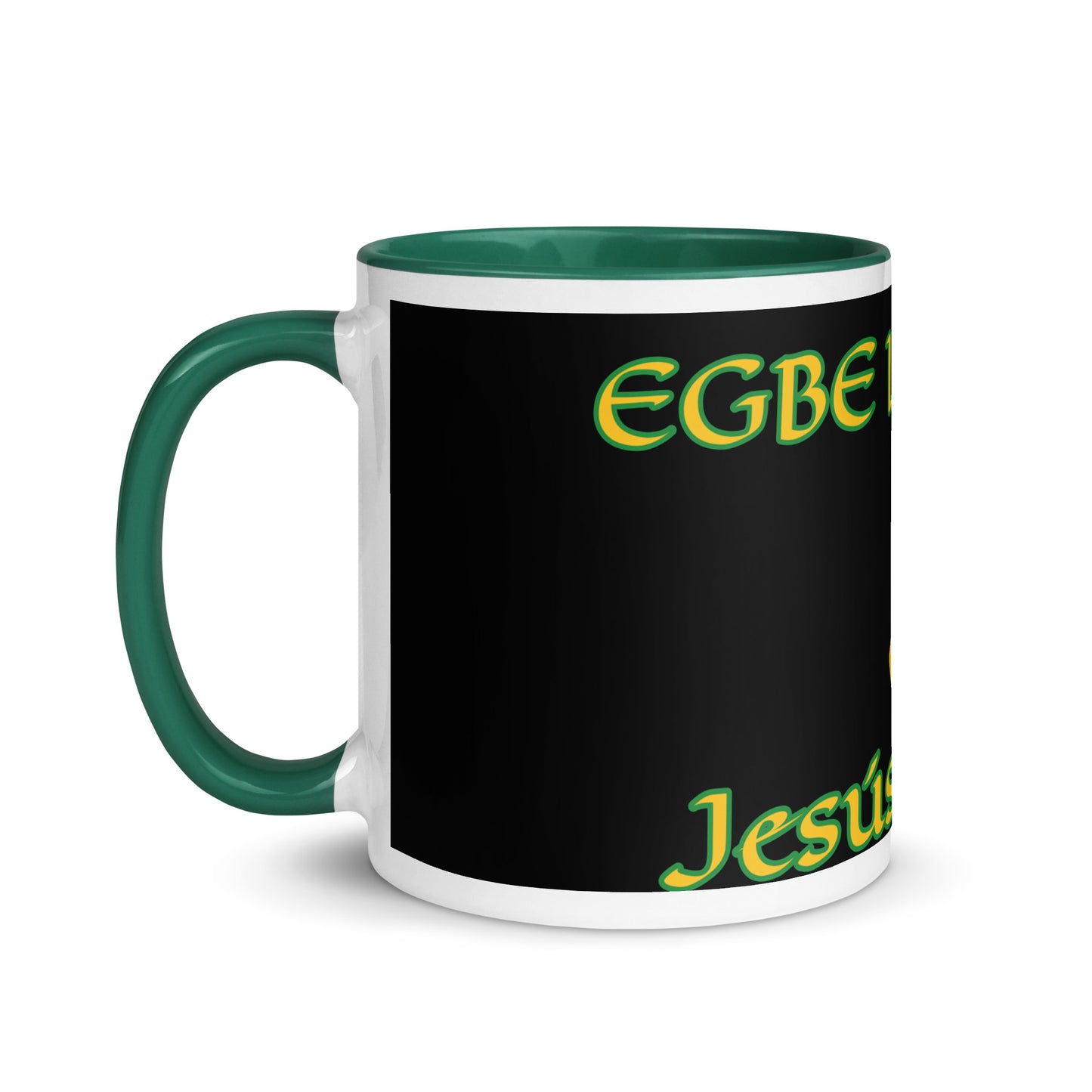 Egbe Jesús Cristo Lucumi Black Mug with Color Inside