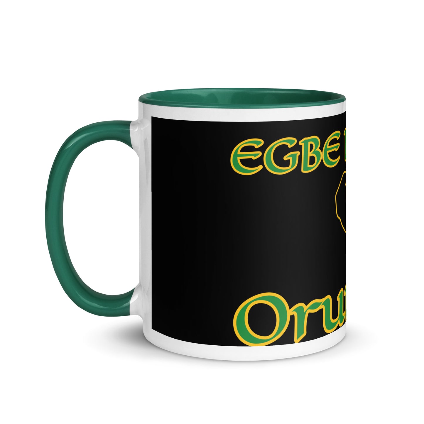 Egbe Orunmila Lucumi black Mug with Color Inside