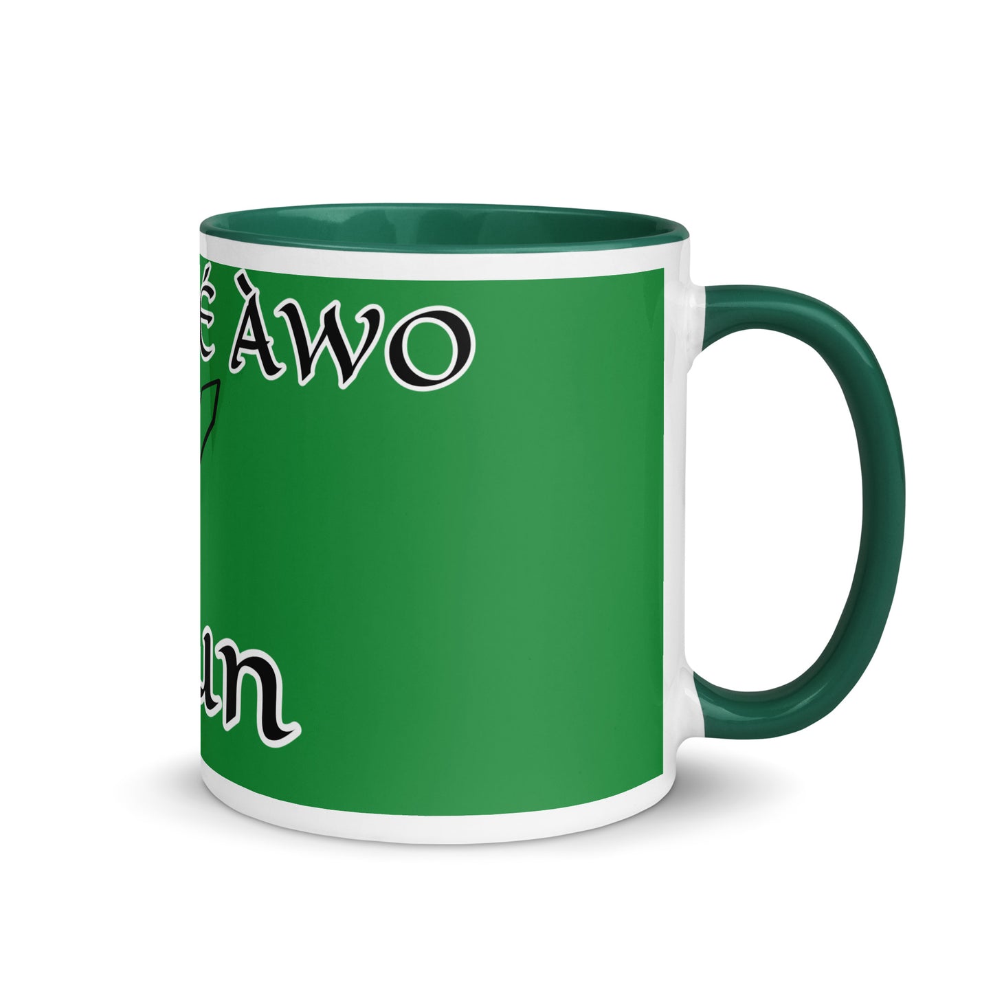 Egbe Ogun Green Mug with Color Inside