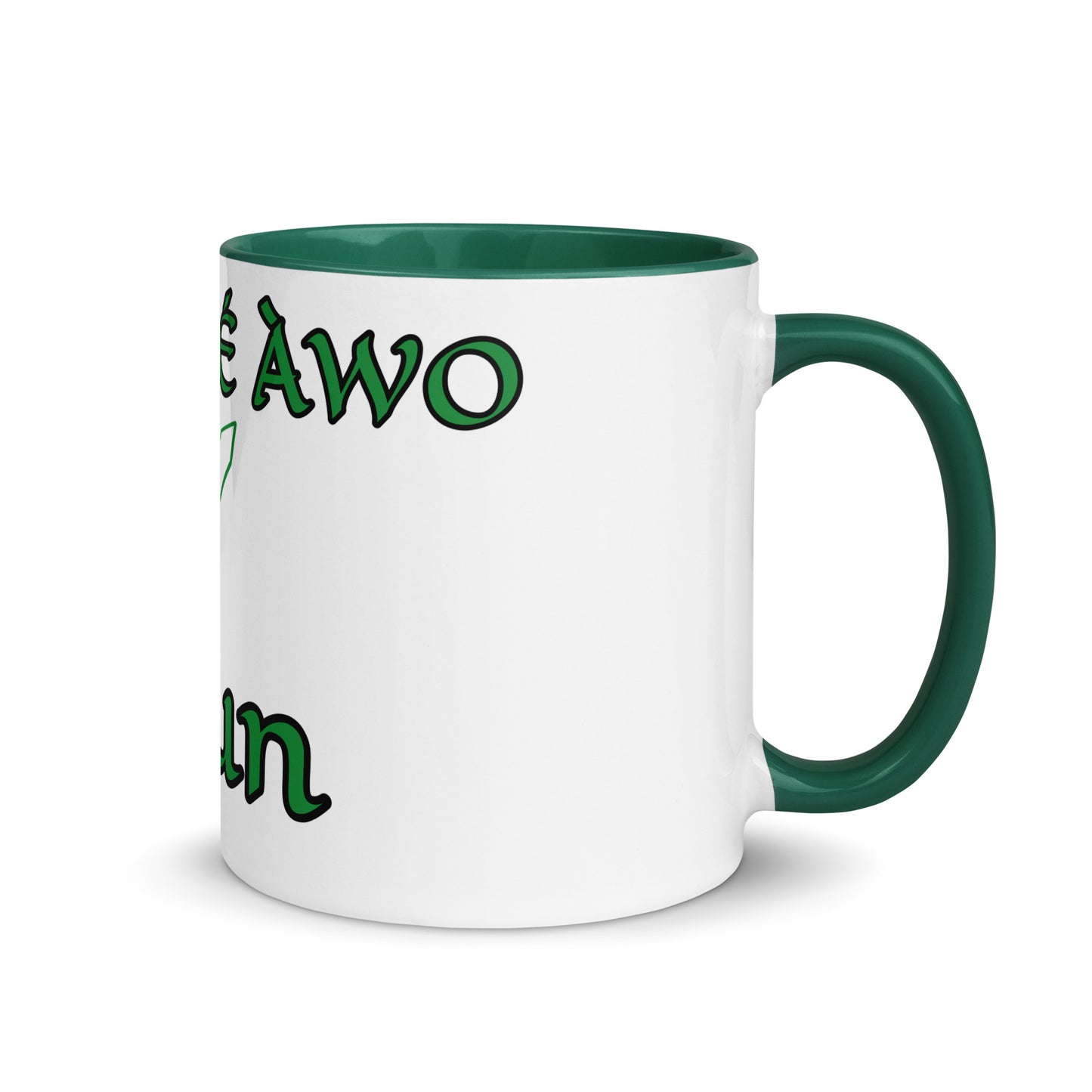 Egbe Ogun White Mug with Color Inside