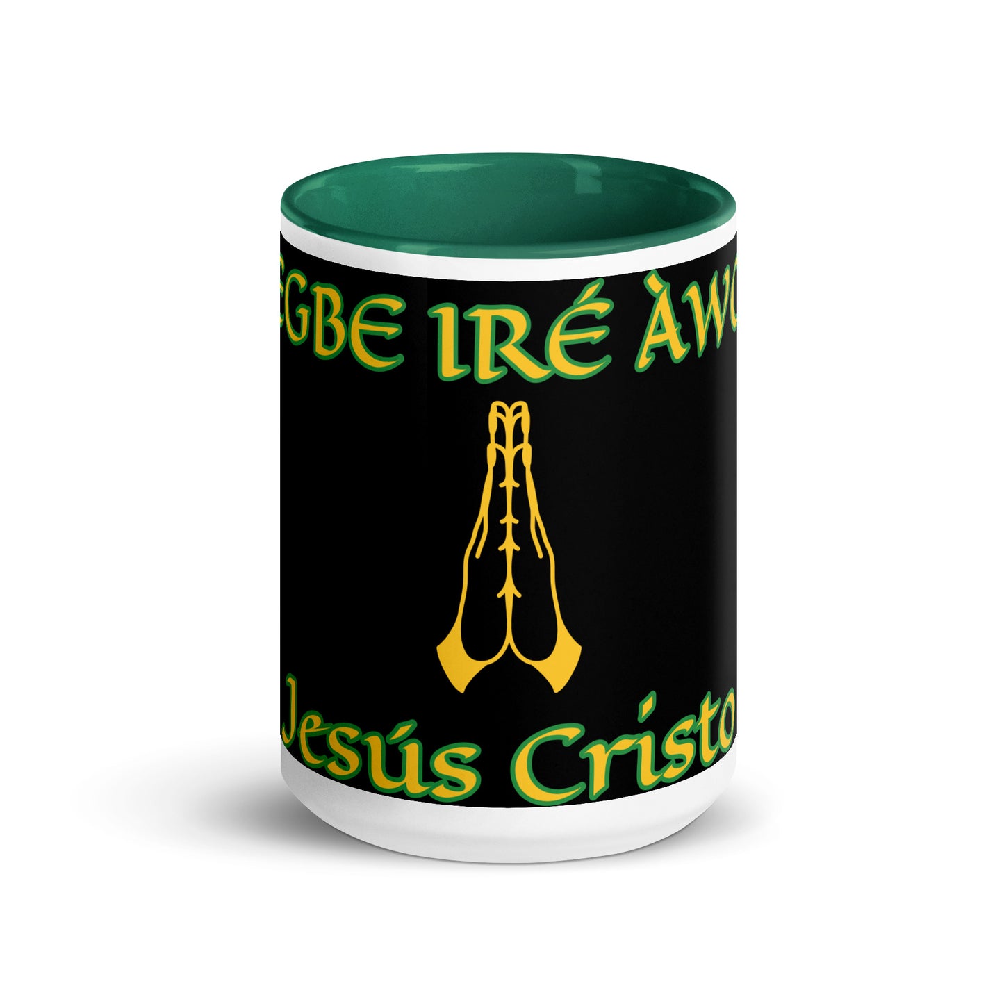 Egbe Jesús Cristo Lucumi Black Mug with Color Inside