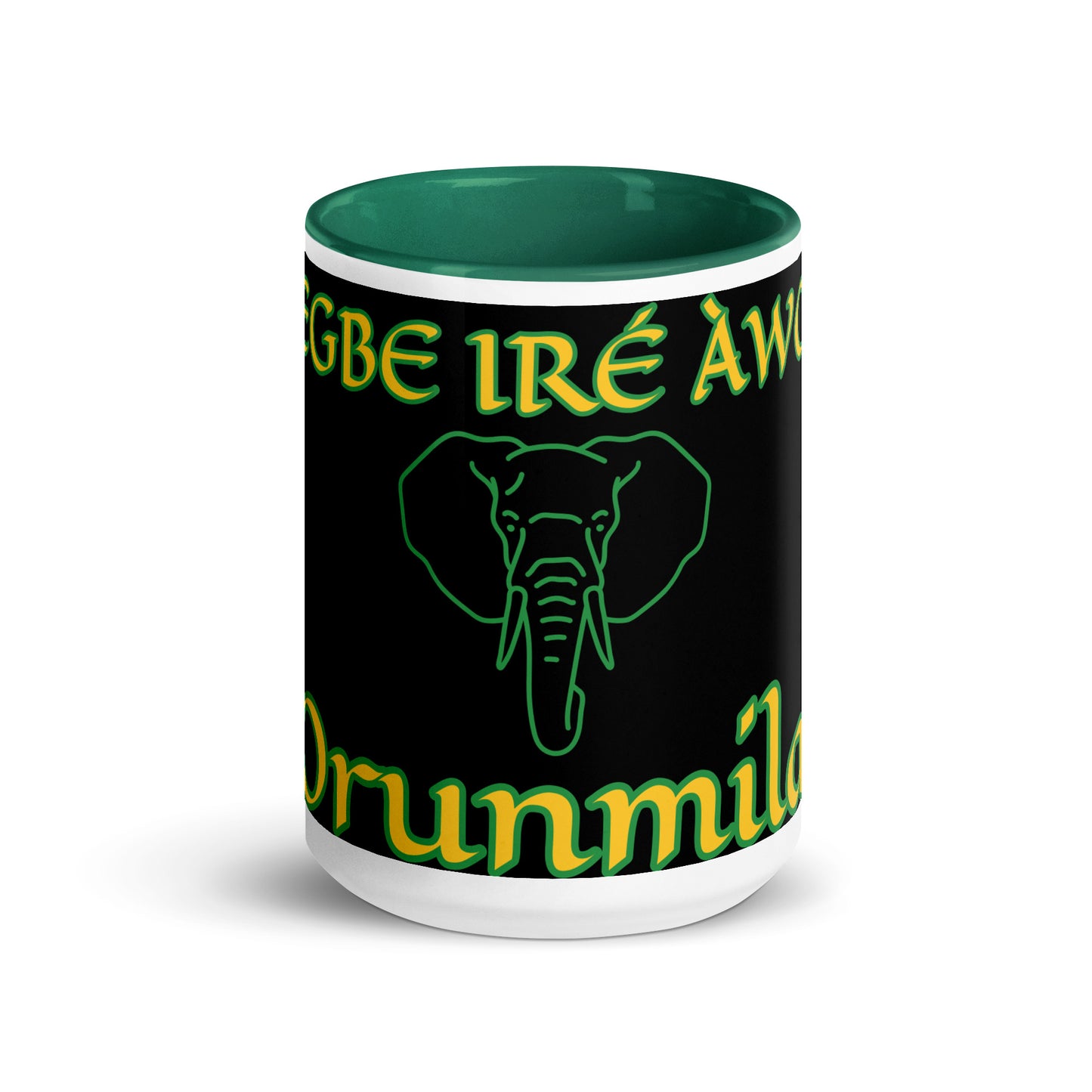 Egbe Orunmila Lucumi reverse black Mug with Color Inside