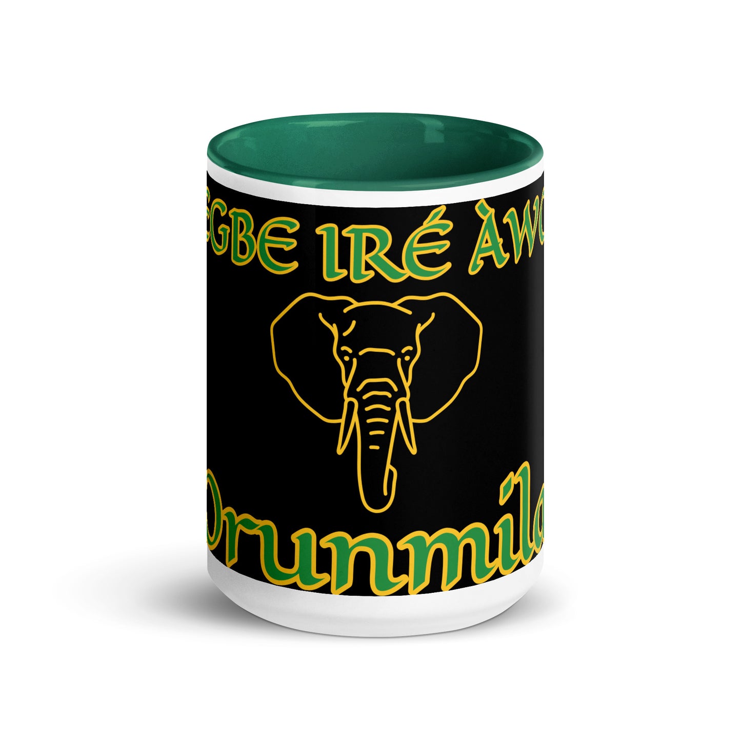 Egbe Orunmila Lucumi black Mug with Color Inside