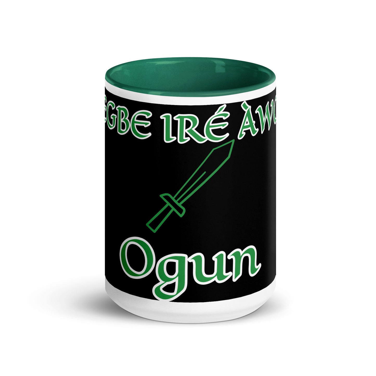 Egbe Ogun Black Mug with Color Inside