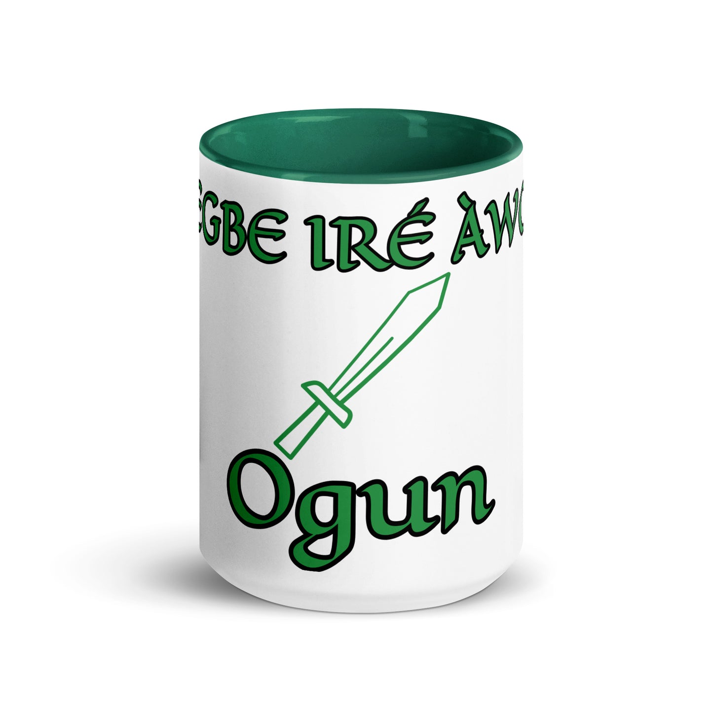 Egbe Ogun White Mug with Color Inside