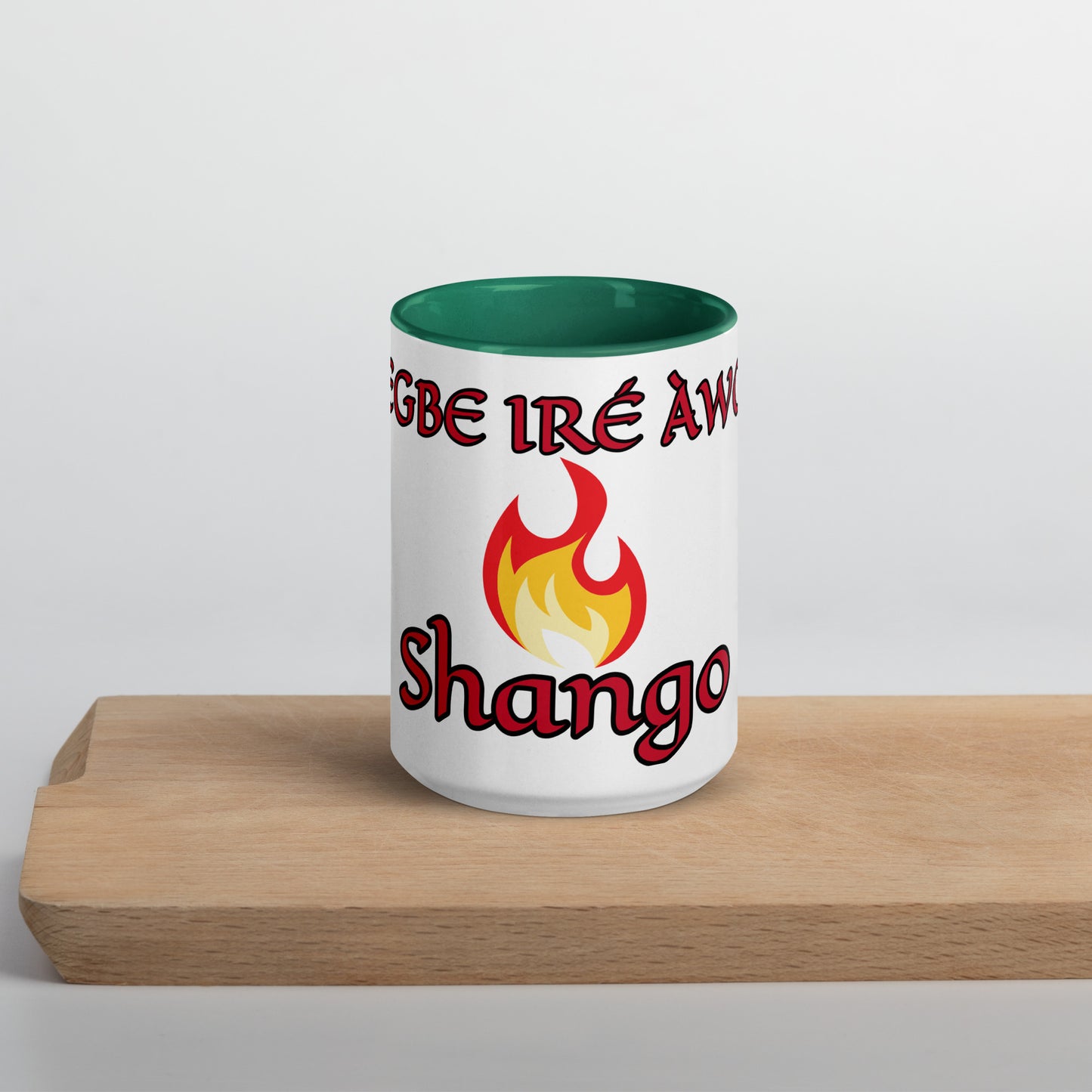 Egbe Shango White Mug with Color Inside