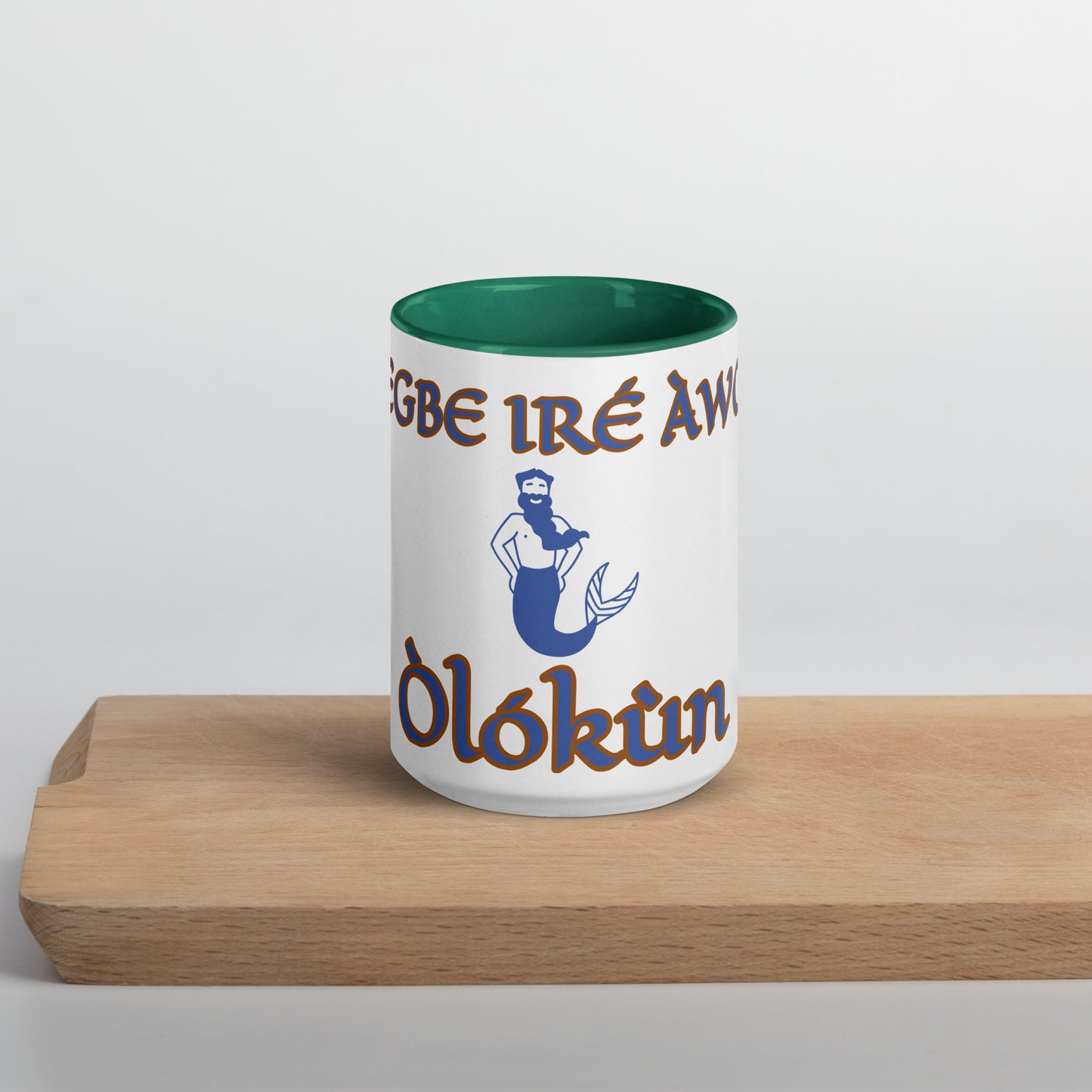 Egbe Olokun white Mug with Color Inside