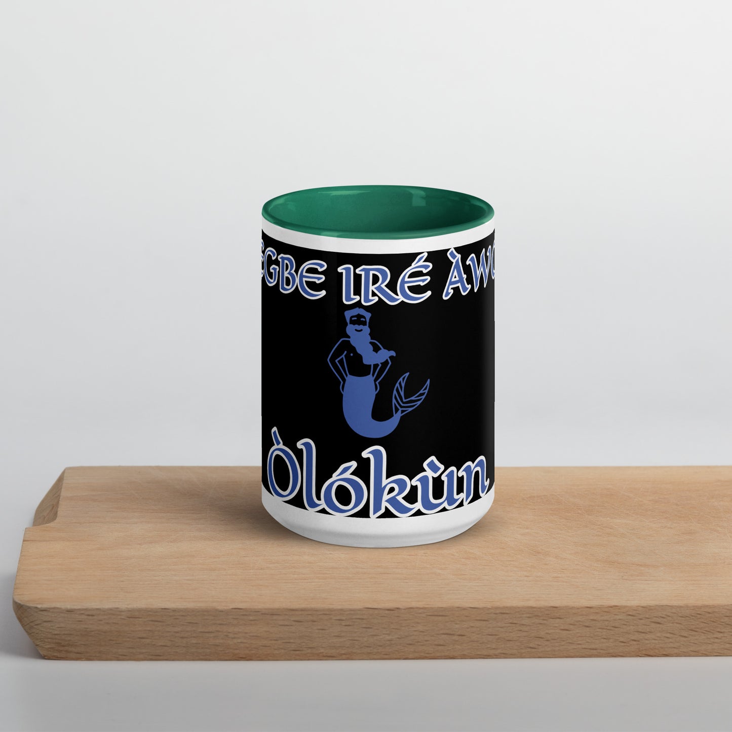 Egbe Olokun black Mug with Color Inside