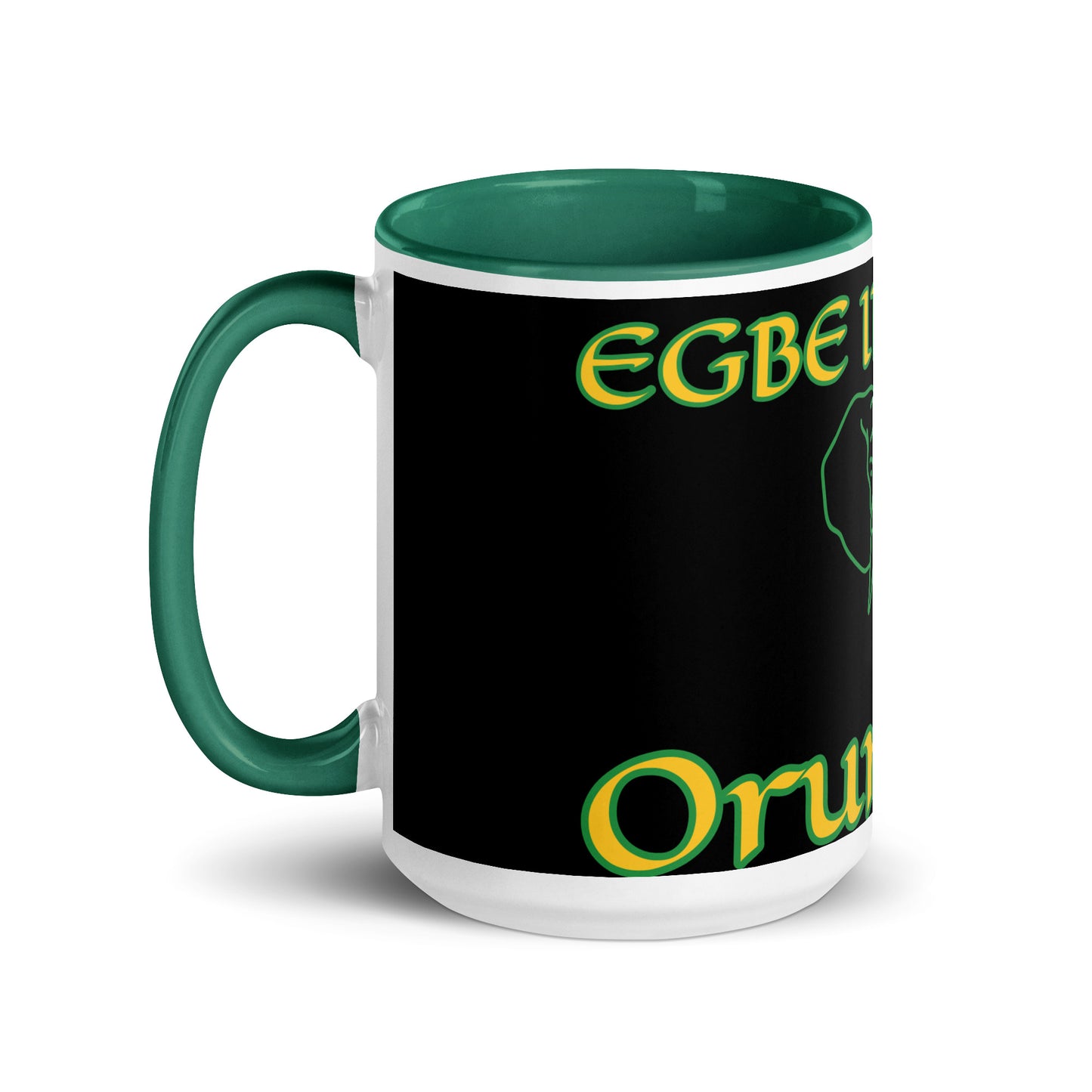 Egbe Orunmila Lucumi reverse black Mug with Color Inside