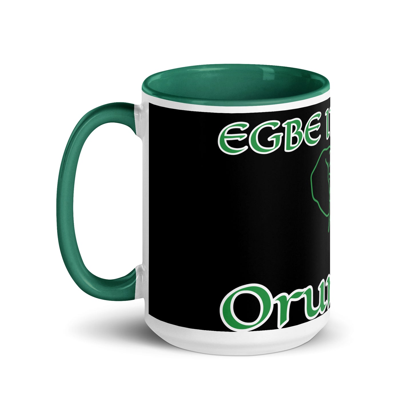 Egbe Orunmila Ájé ju Ogun black Mug with Color Inside