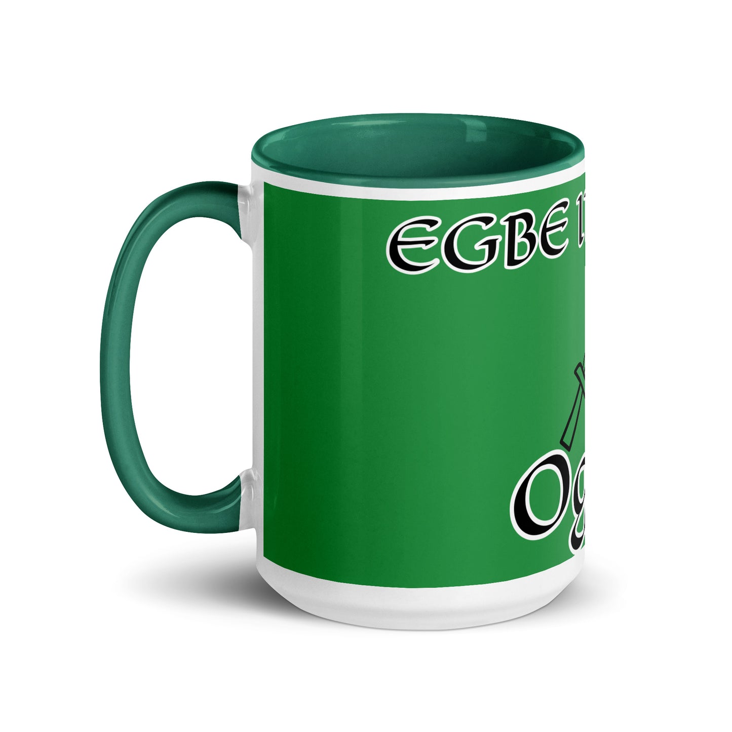 Egbe Ogun Green Mug with Color Inside