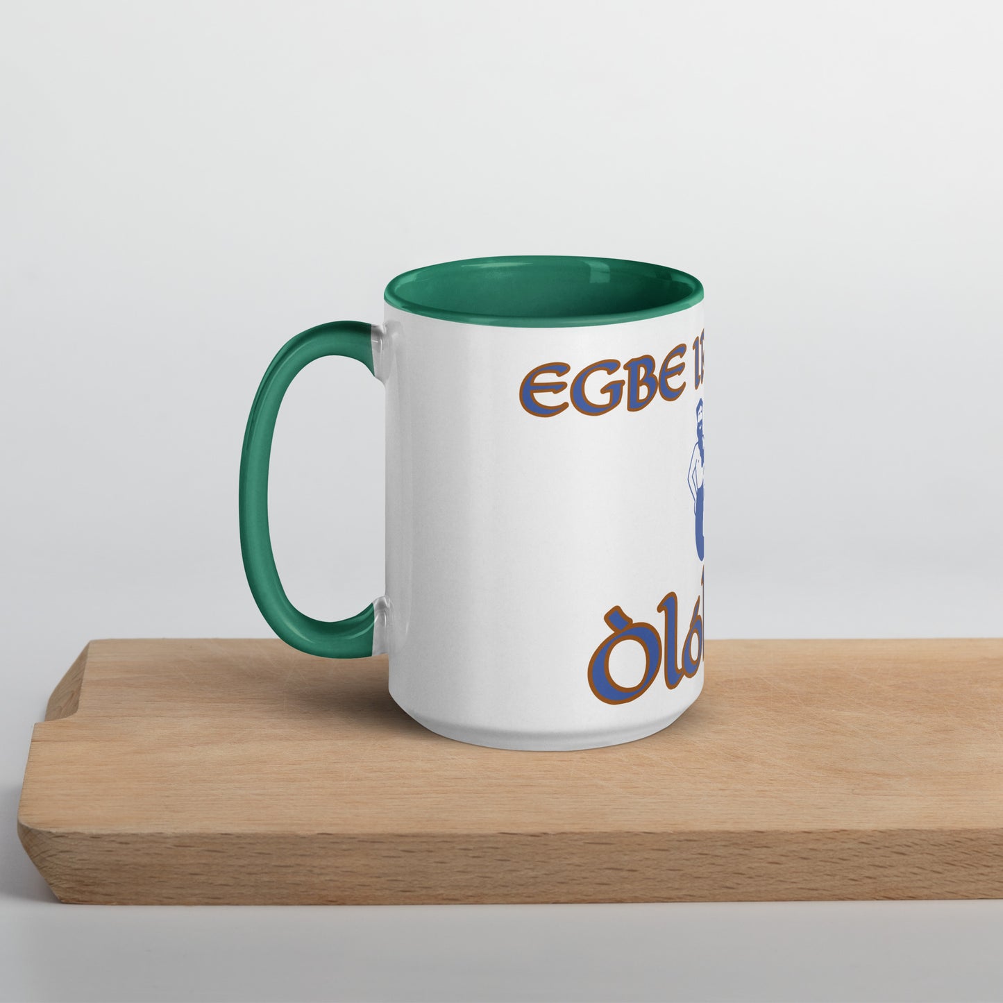 Egbe Olokun white Mug with Color Inside