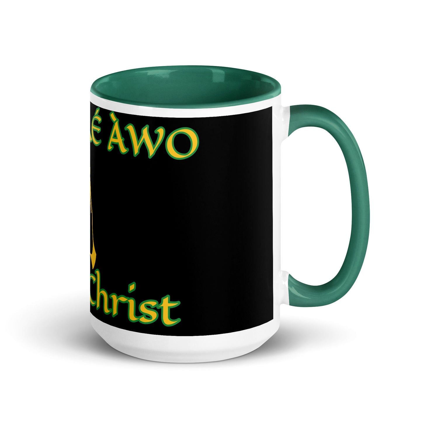 Egbe Jesus Christ black Mug with Color Inside