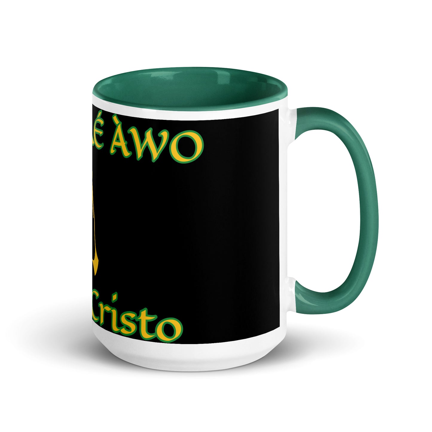 Egbe Jesús Cristo Lucumi Black Mug with Color Inside