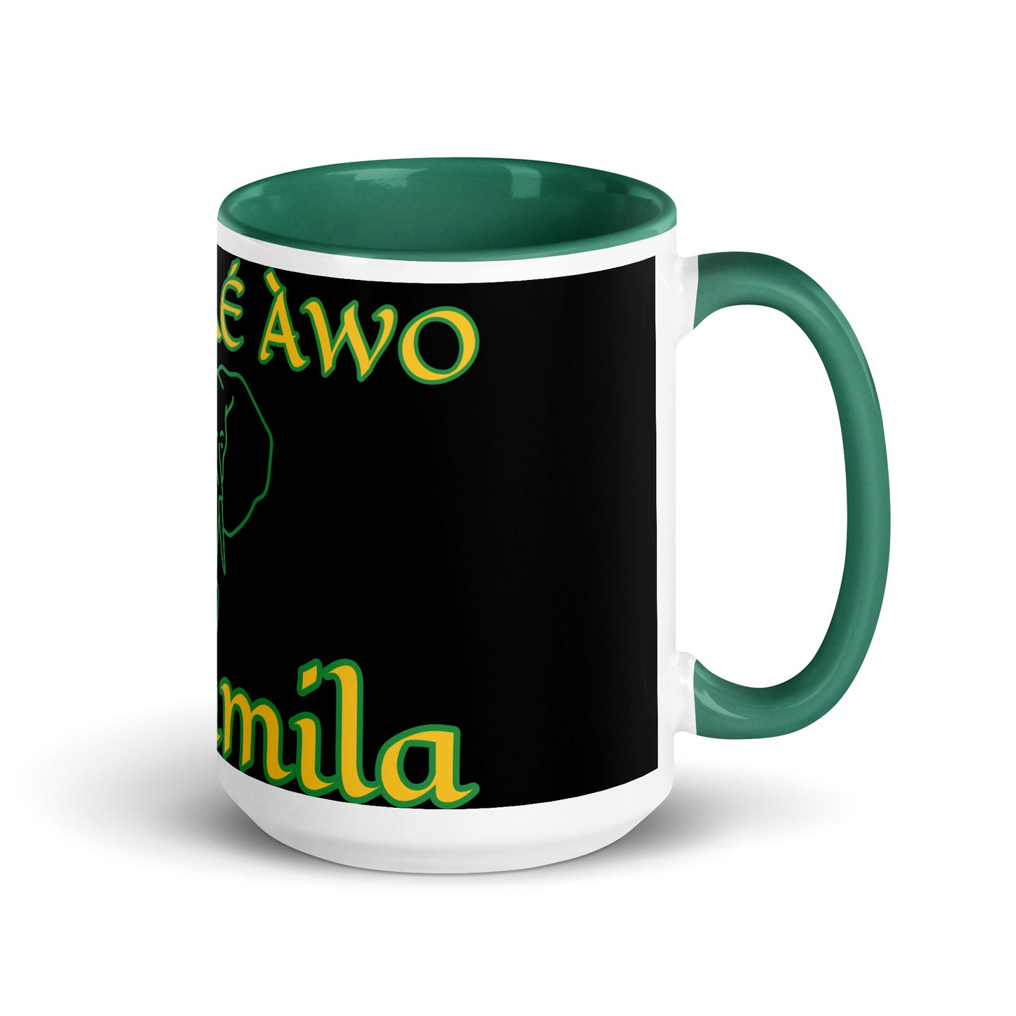 Egbe Orunmila Lucumi reverse black Mug with Color Inside