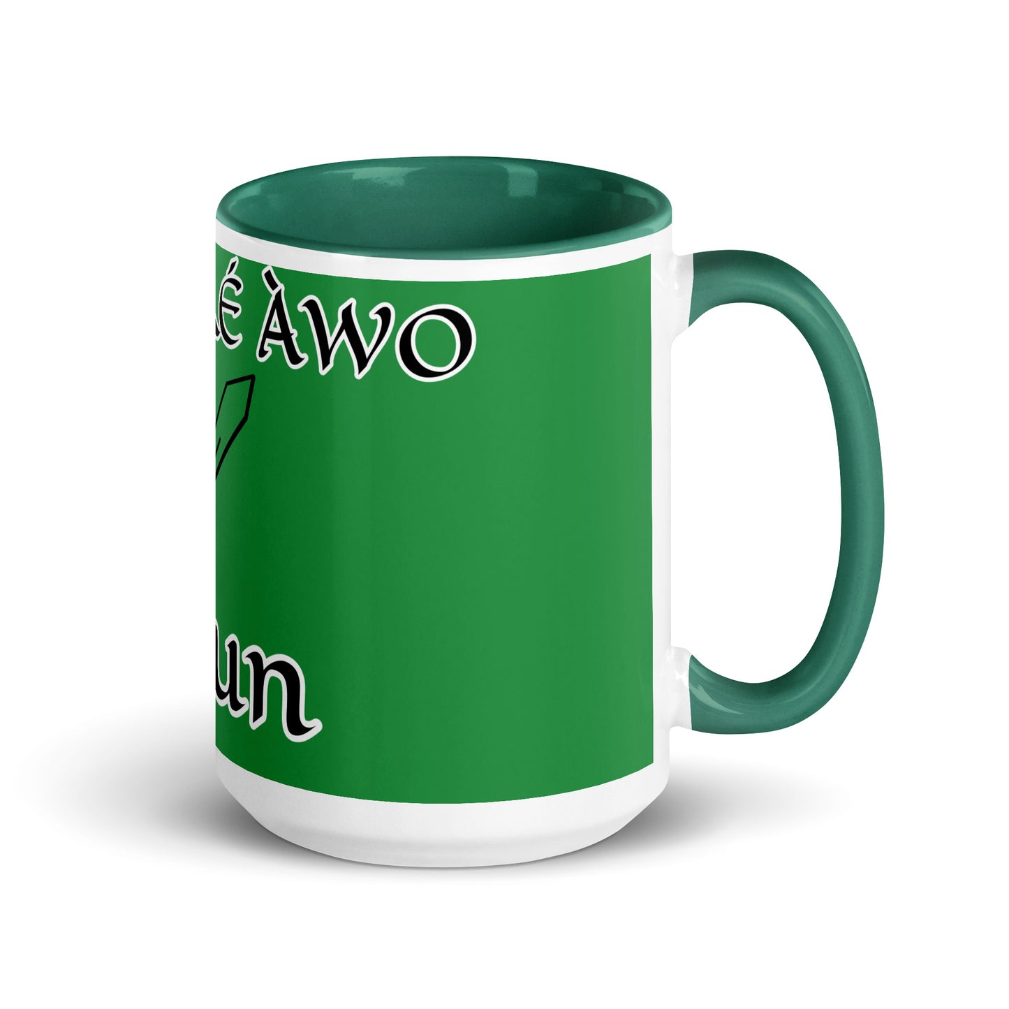 Egbe Ogun Green Mug with Color Inside