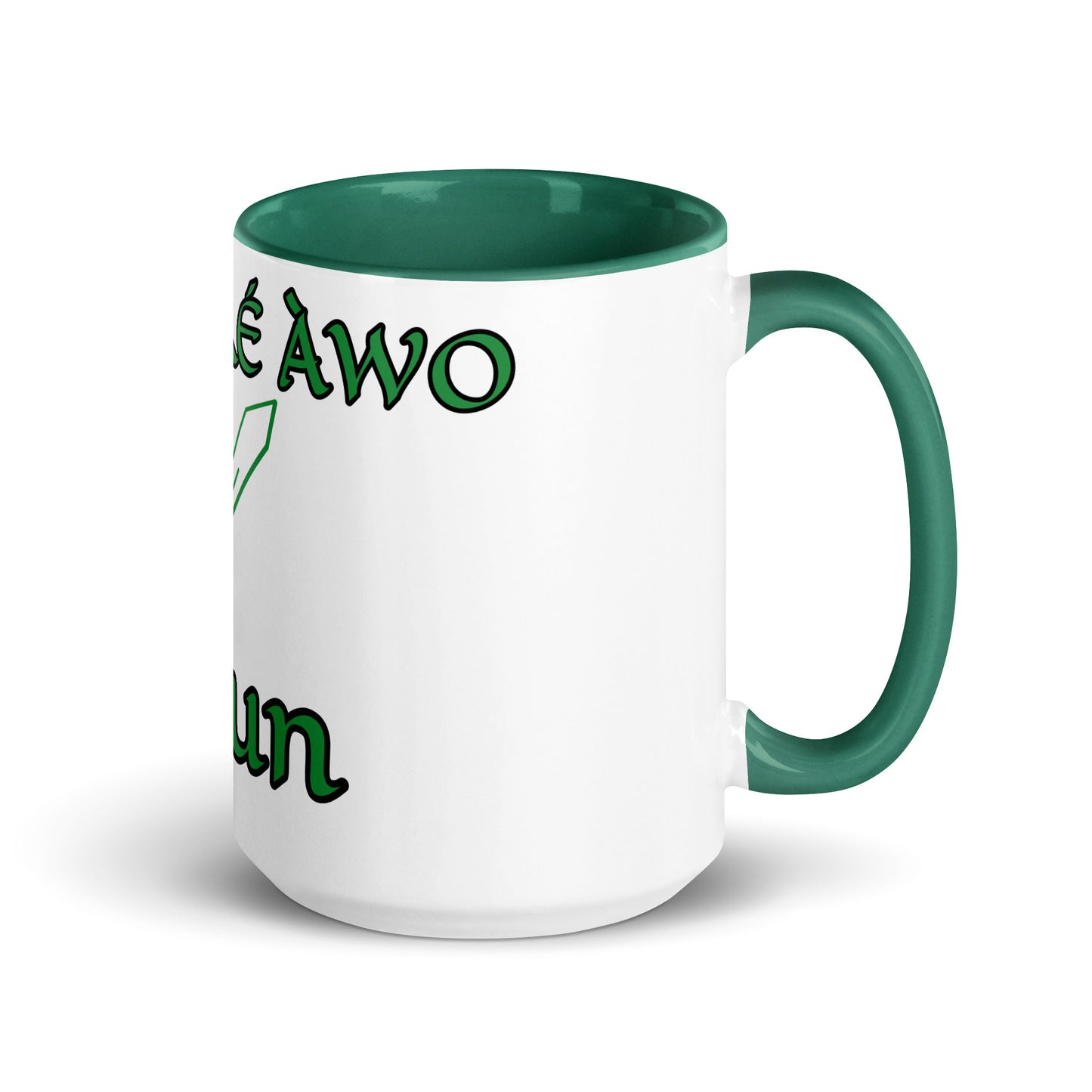 Egbe Ogun White Mug with Color Inside