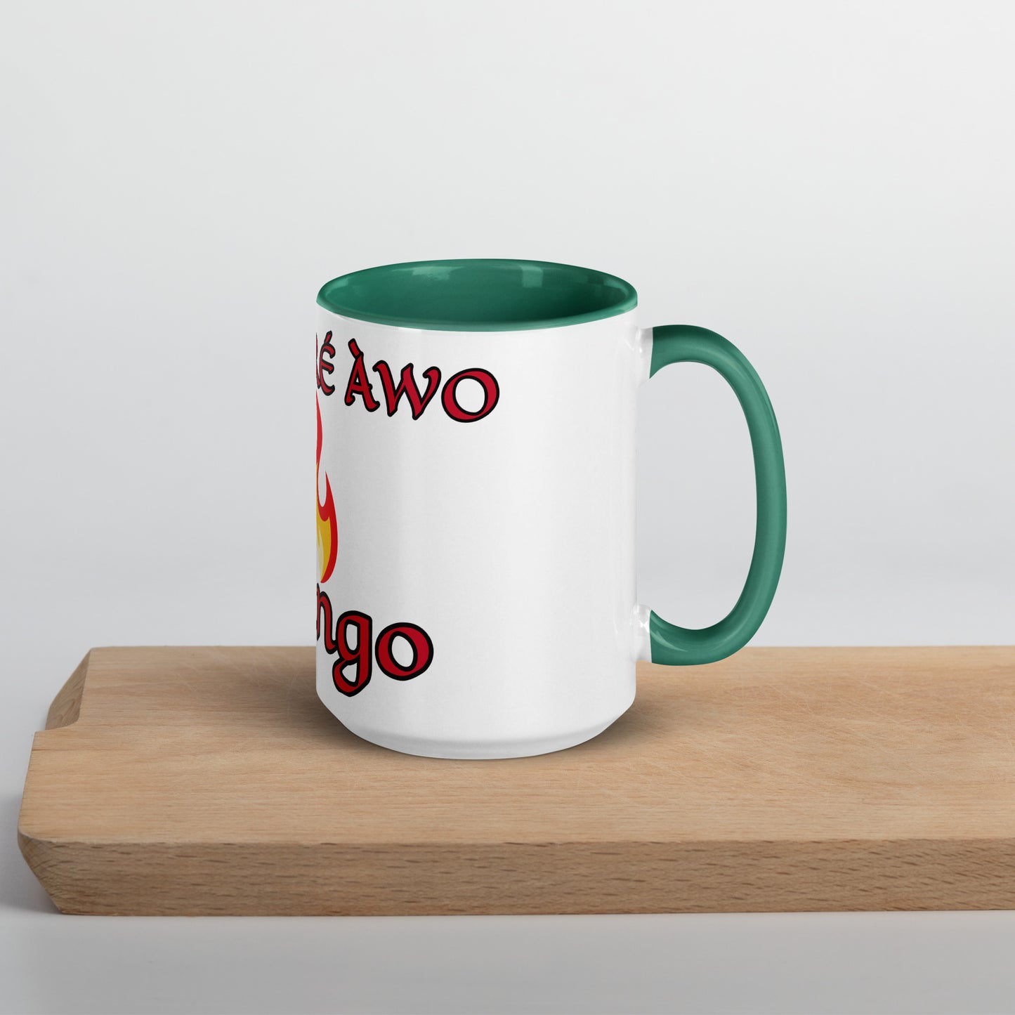 Egbe Shango White Mug with Color Inside