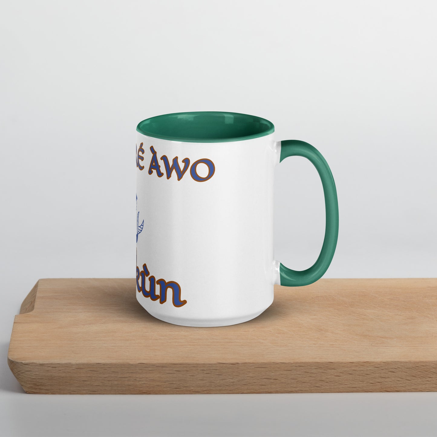 Egbe Olokun white Mug with Color Inside