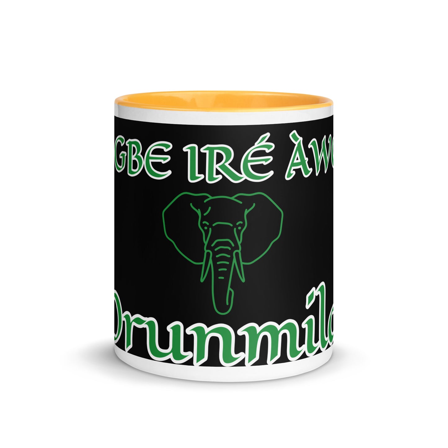 Egbe Orunmila Ájé ju Ogun black Mug with Color Inside