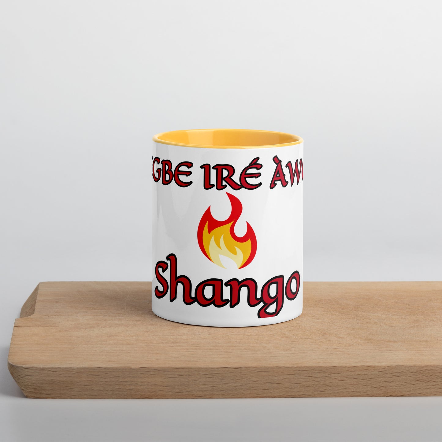 Egbe Shango White Mug with Color Inside