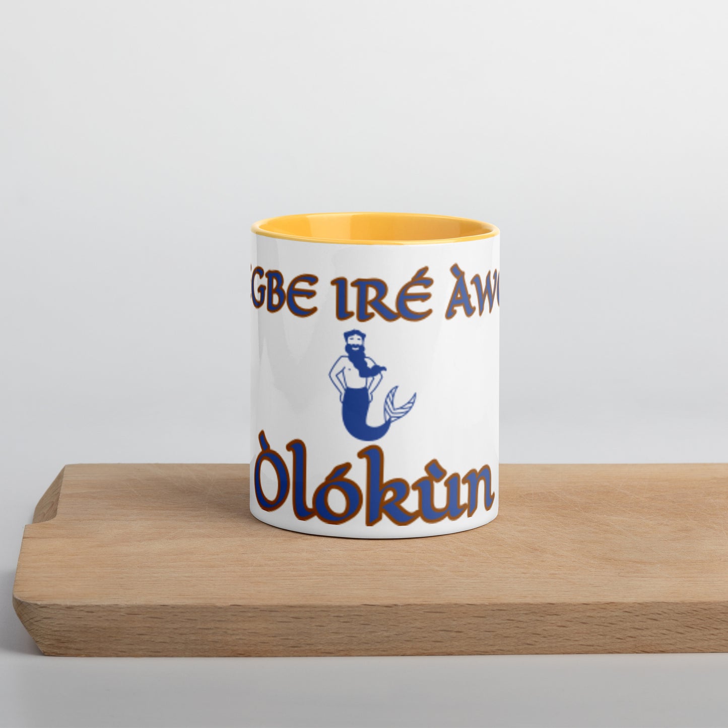 Egbe Olokun white Mug with Color Inside