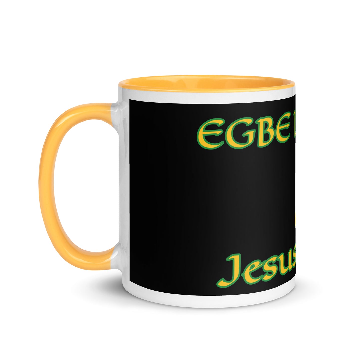 Egbe Jesus Christ black Mug with Color Inside