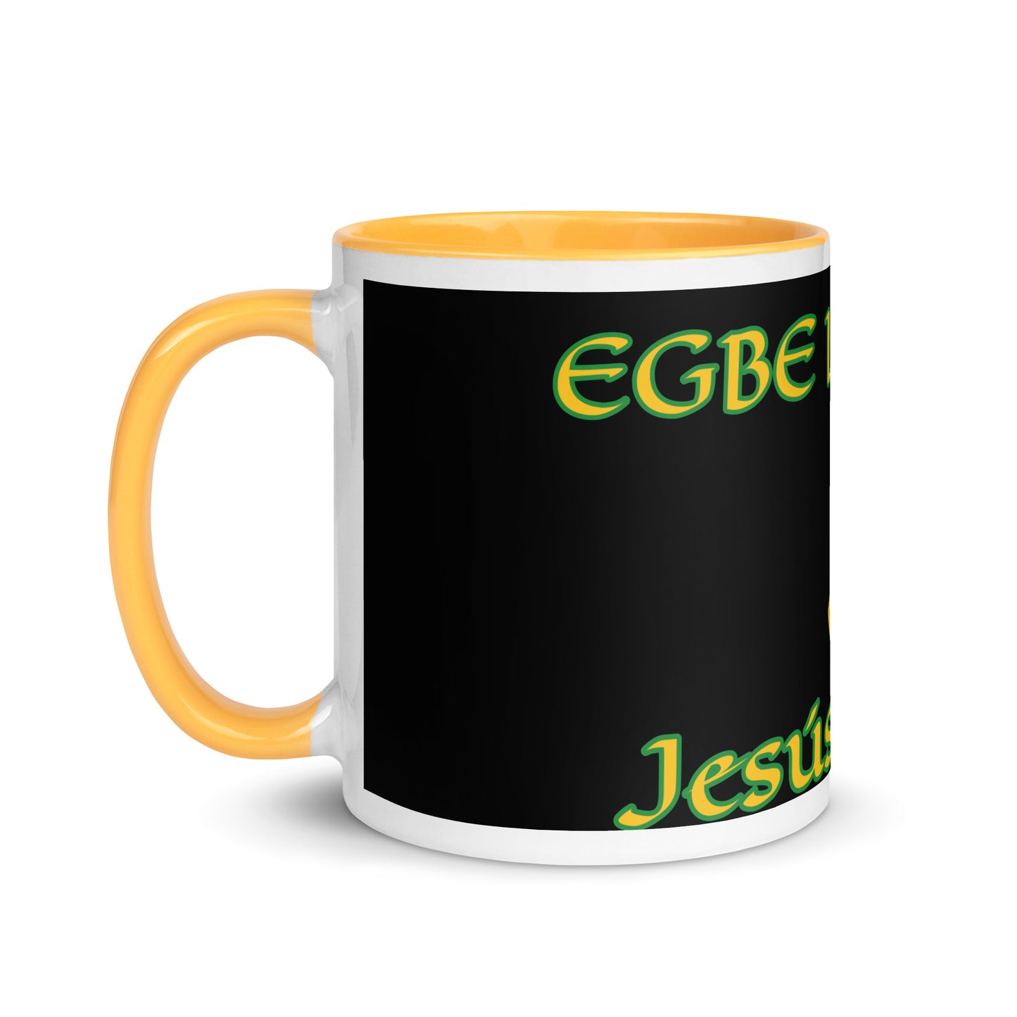 Egbe Jesús Cristo Lucumi Black Mug with Color Inside