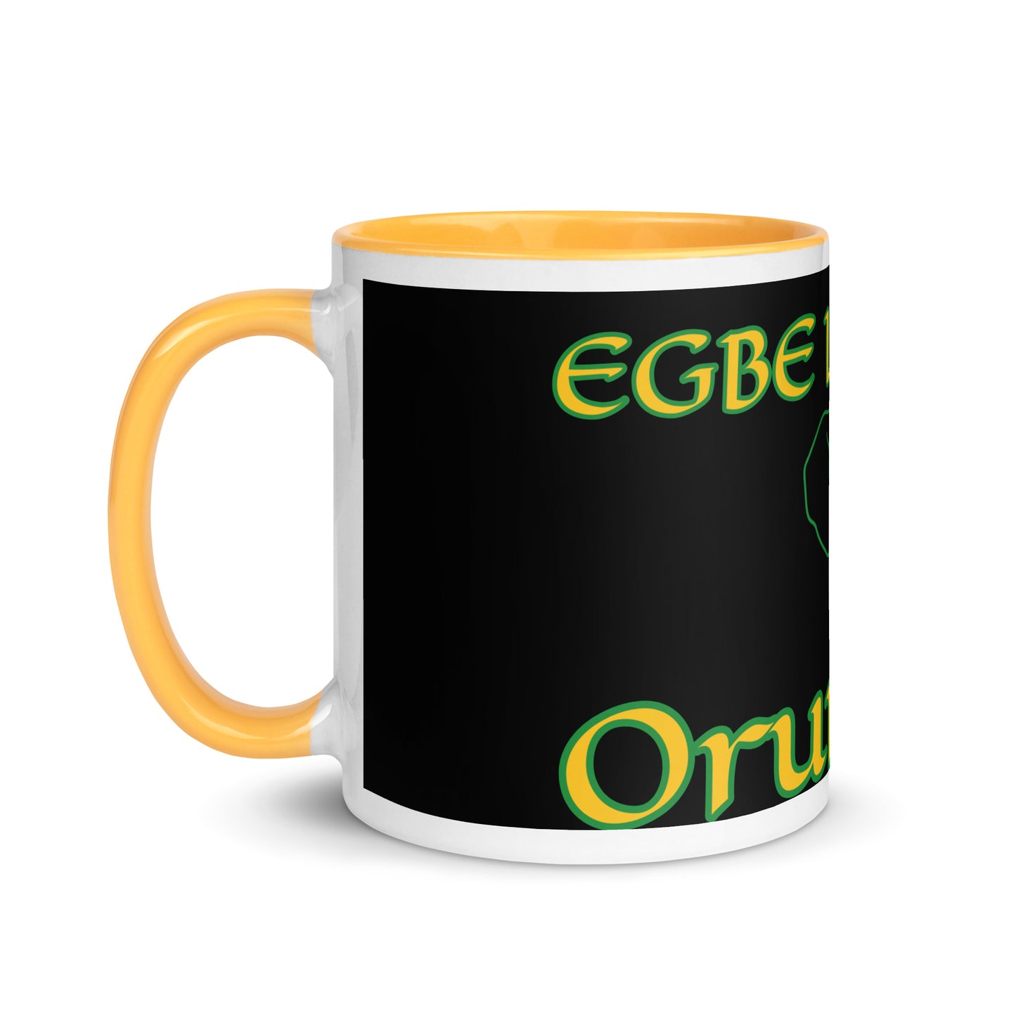 Egbe Orunmila Lucumi reverse black Mug with Color Inside