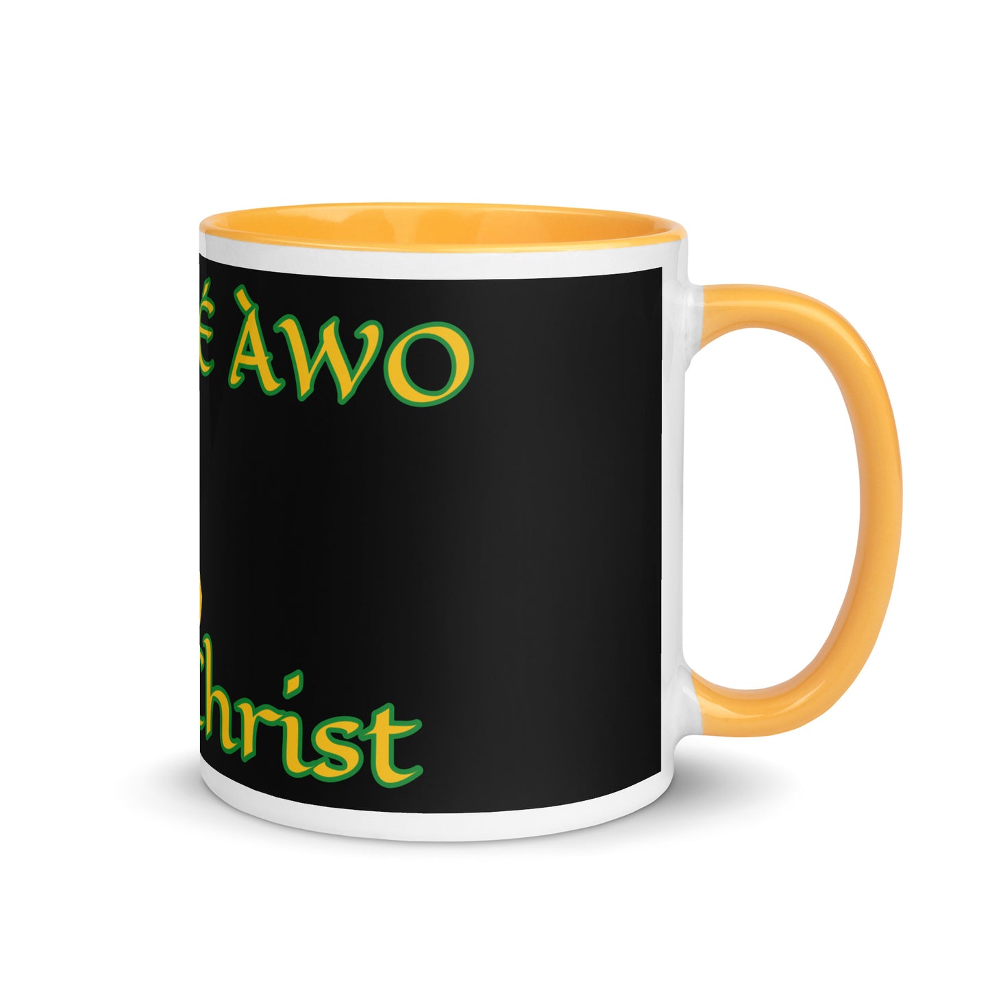 Egbe Jesus Christ black Mug with Color Inside