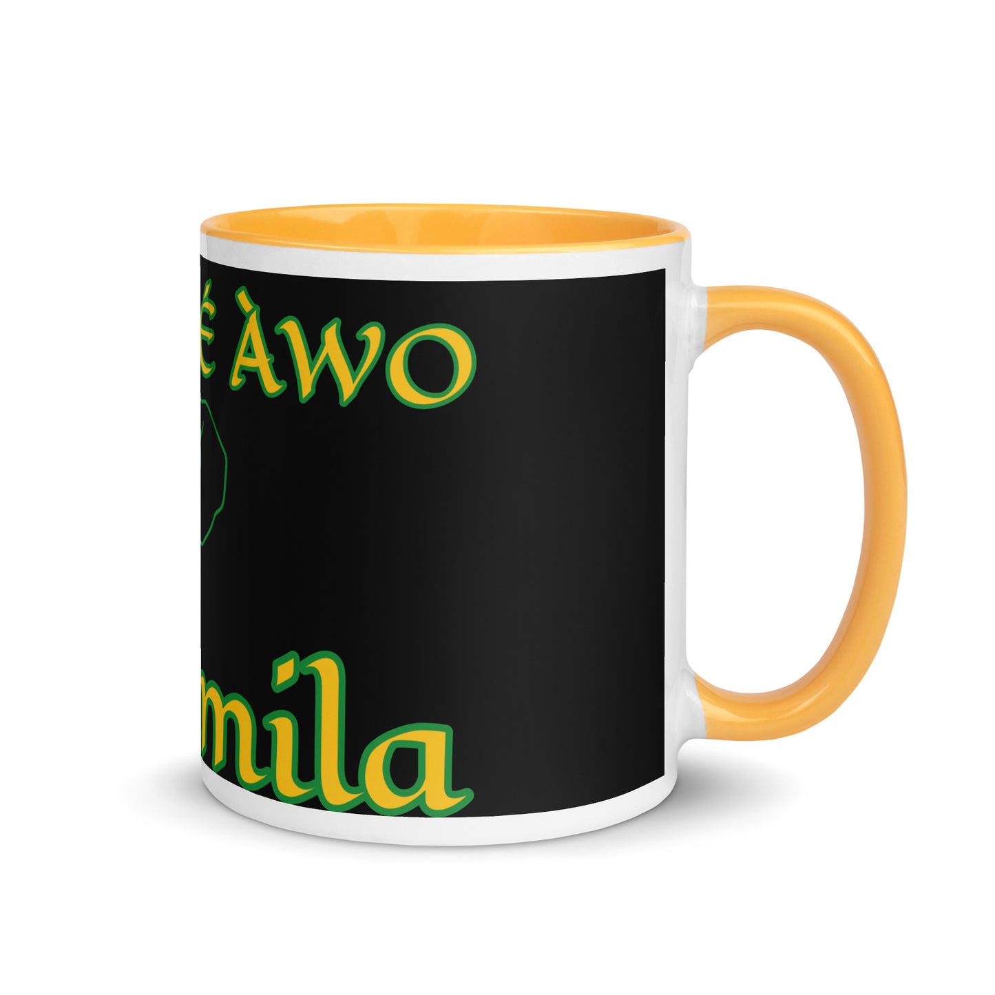 Egbe Orunmila Lucumi reverse black Mug with Color Inside