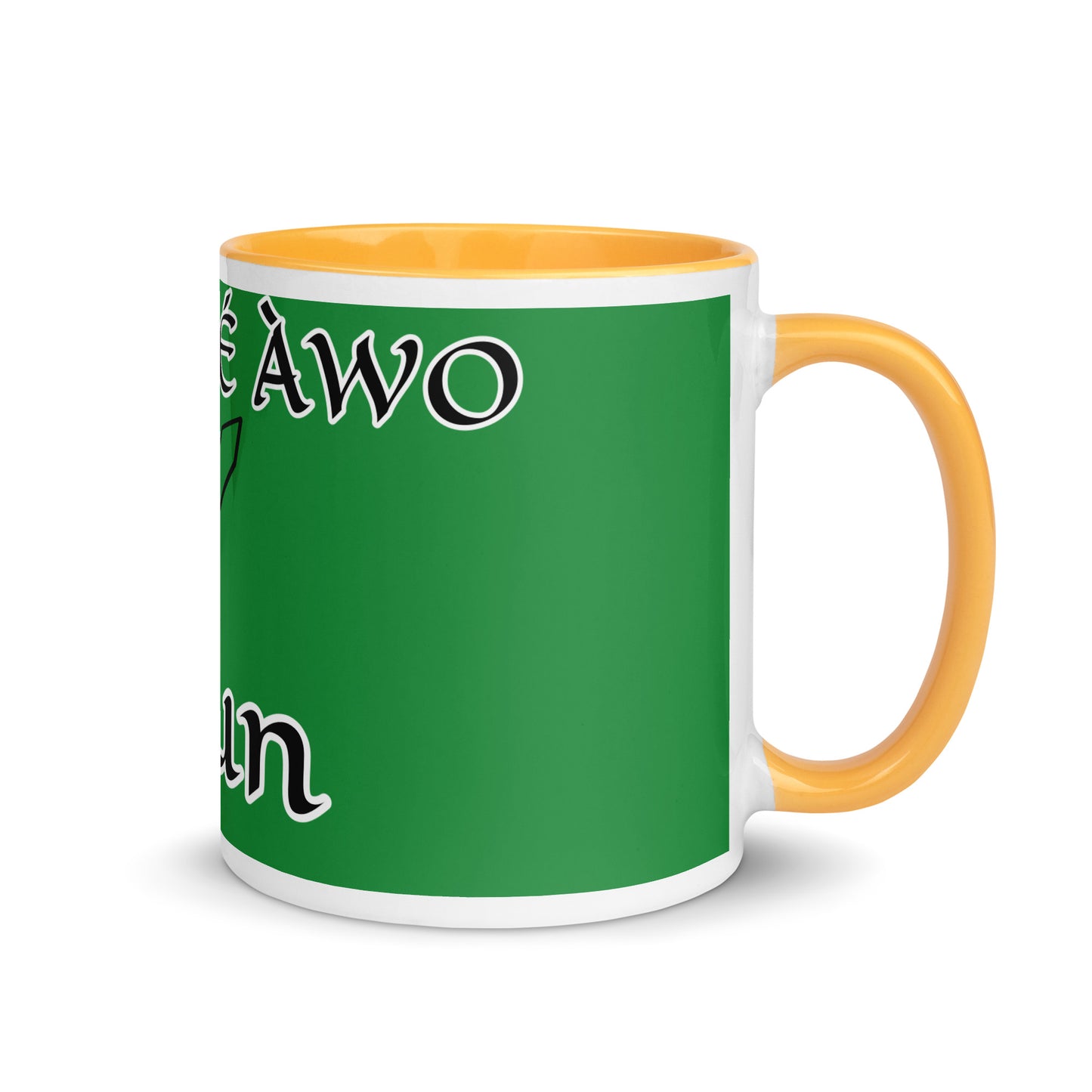 Egbe Ogun Green Mug with Color Inside