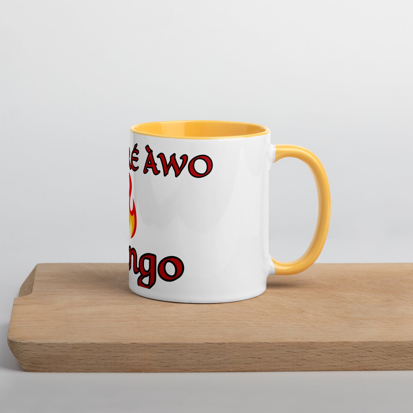 Egbe Shango White Mug with Color Inside