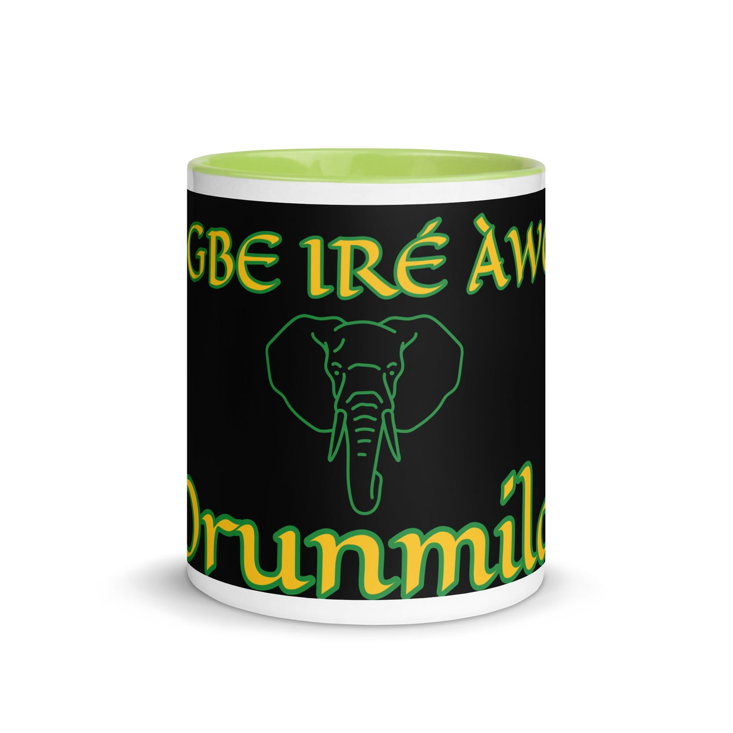 Egbe Orunmila Lucumi reverse black Mug with Color Inside