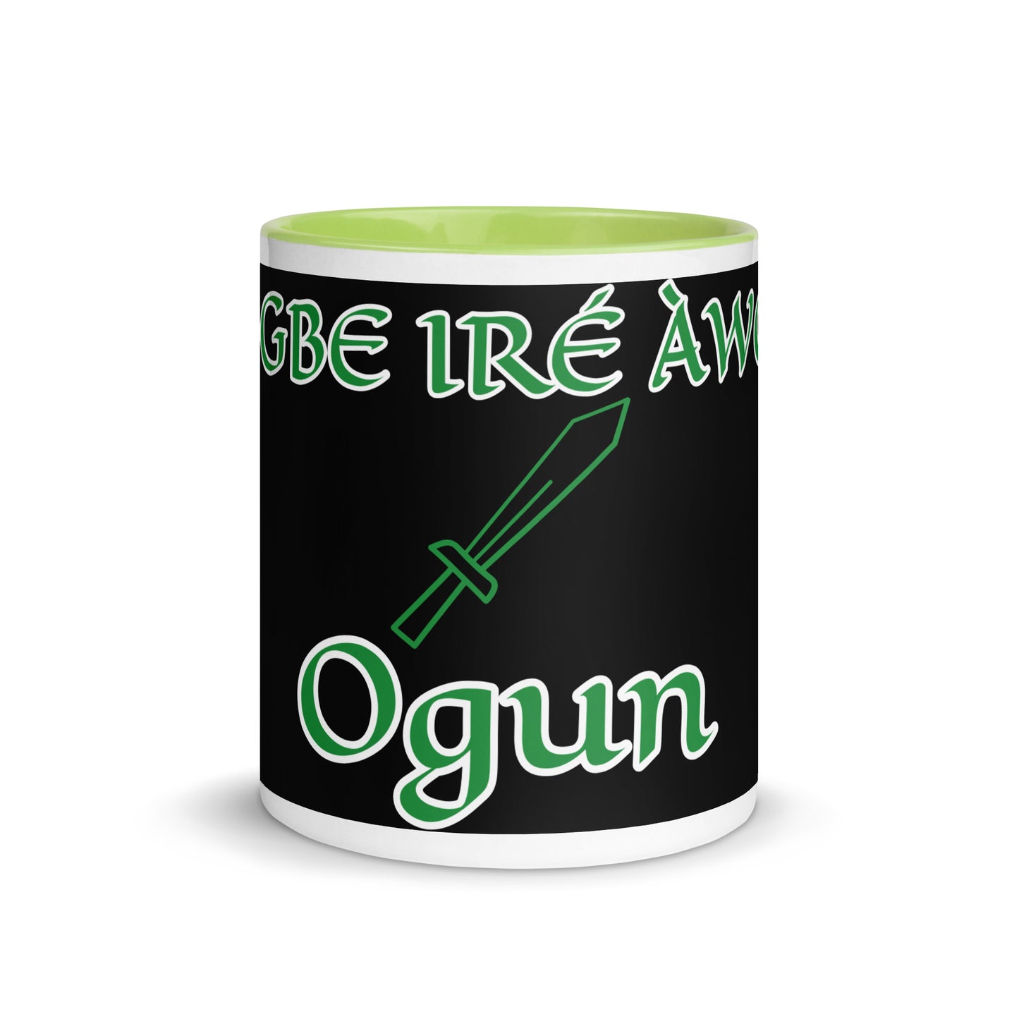 Egbe Ogun Black Mug with Color Inside