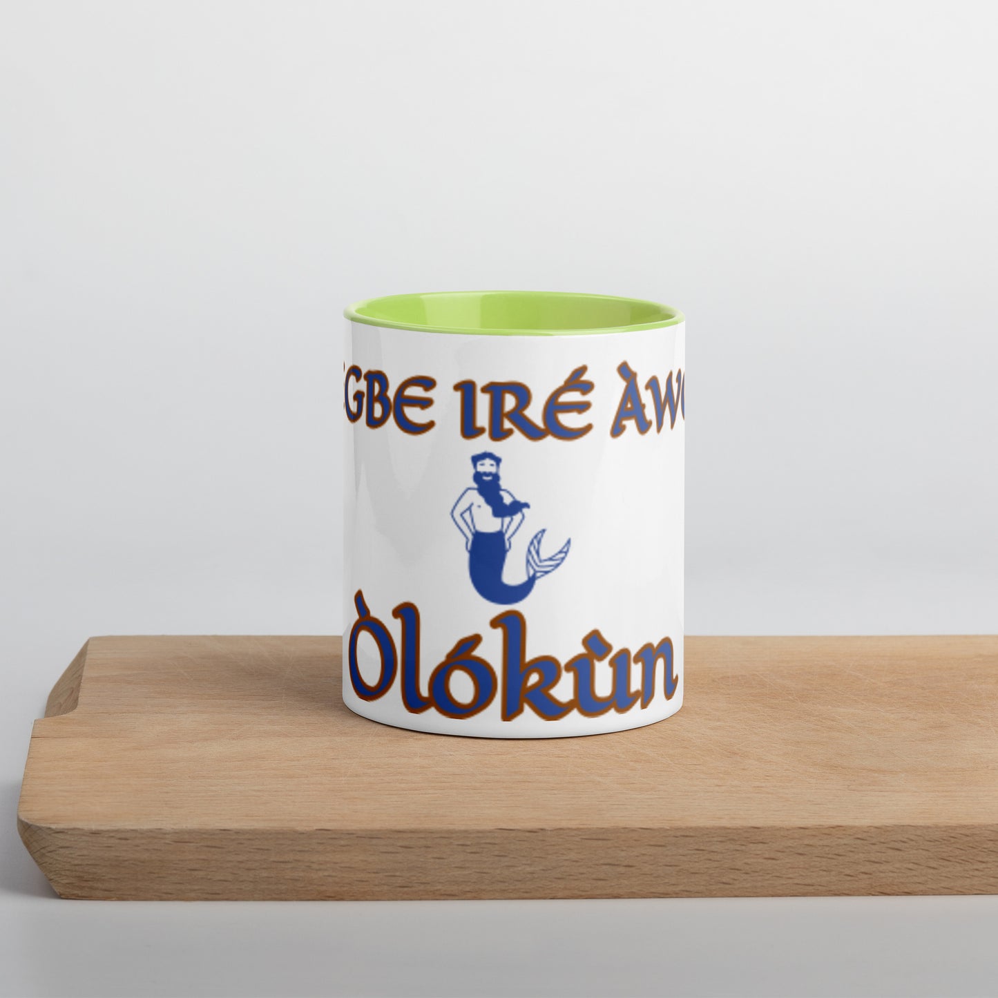 Egbe Olokun white Mug with Color Inside