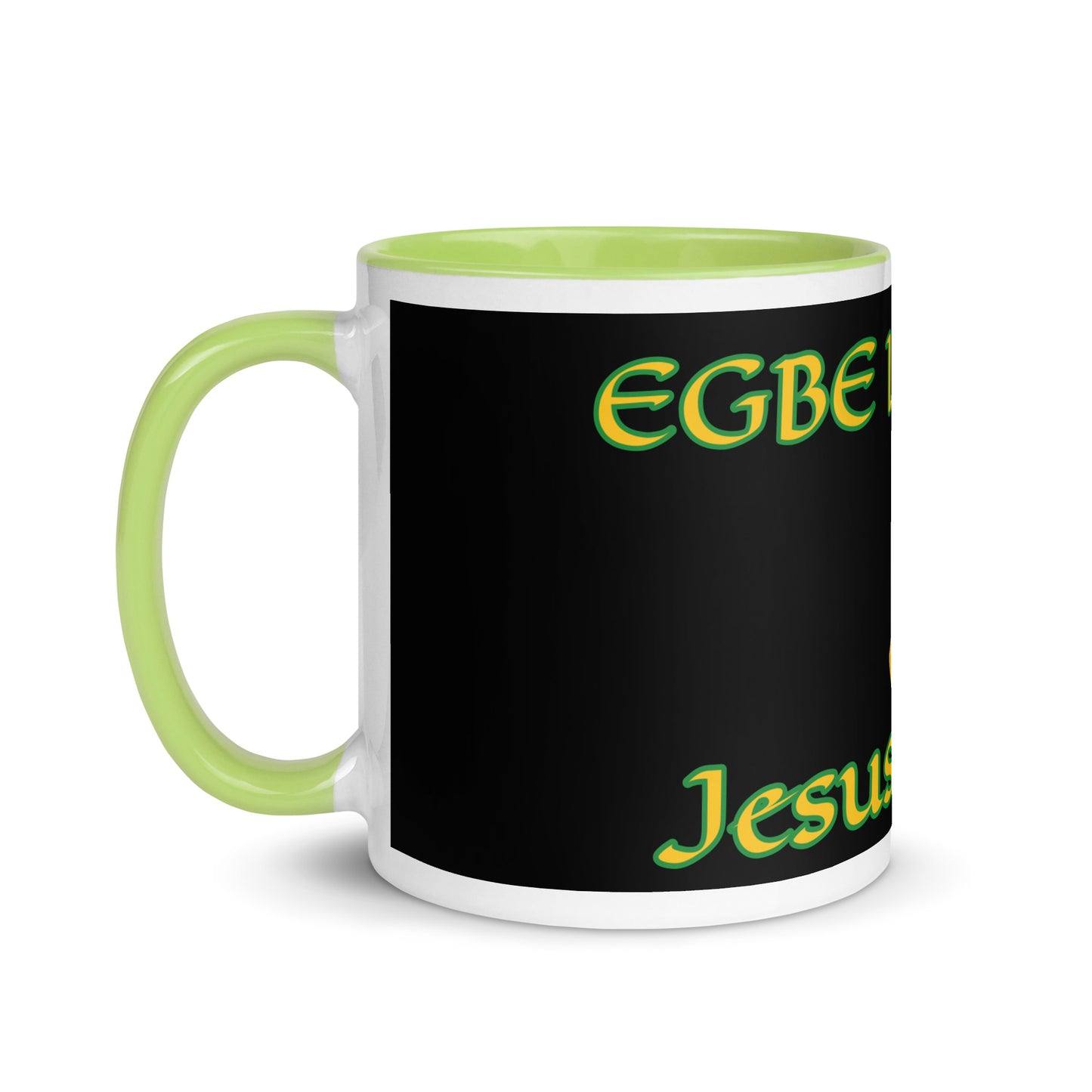 Egbe Jesus Christ black Mug with Color Inside