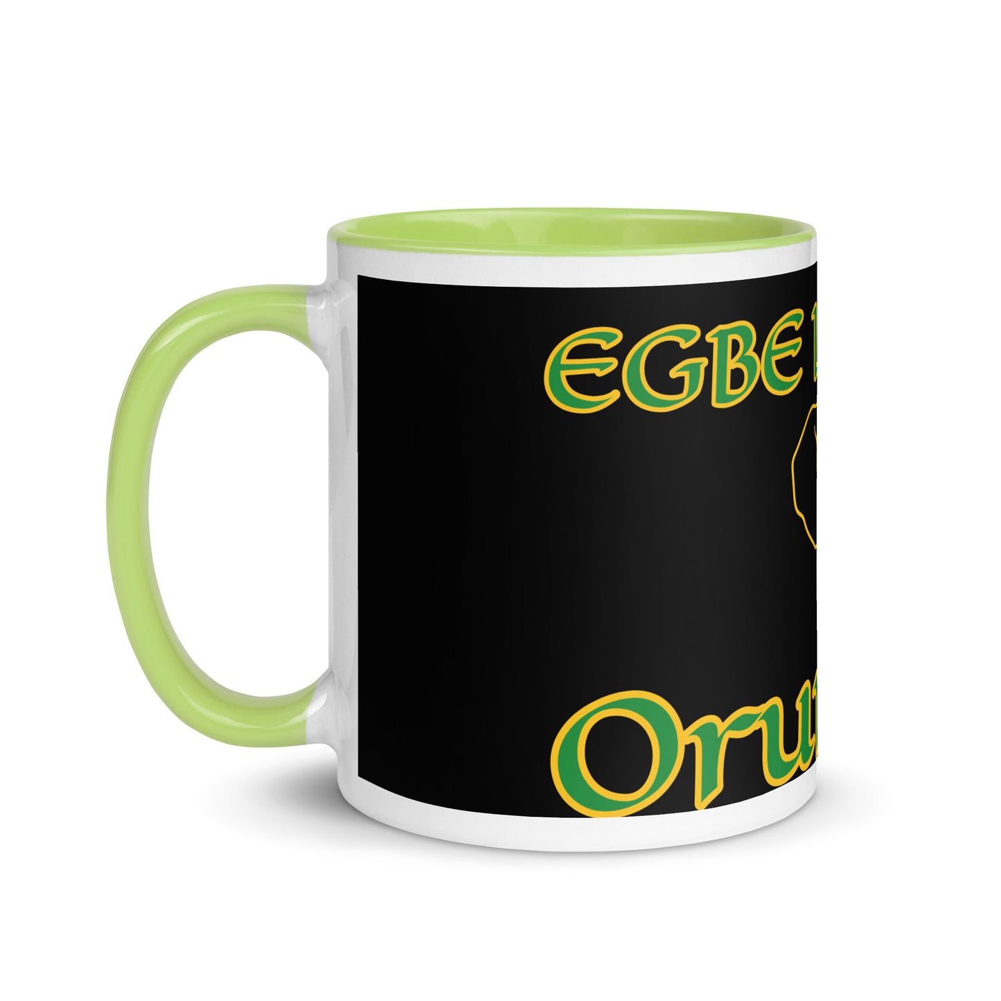 Egbe Orunmila Lucumi black Mug with Color Inside