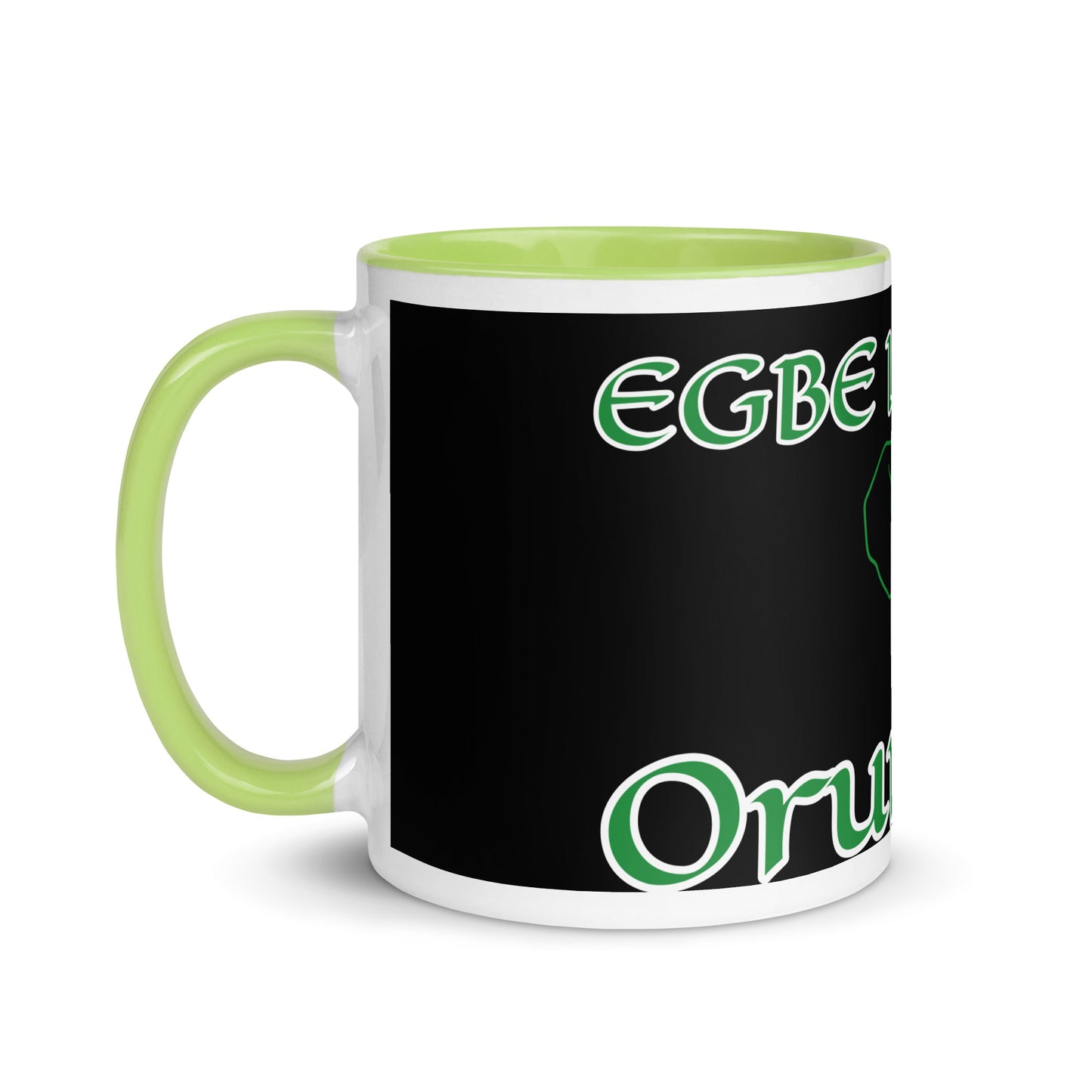 Egbe Orunmila Ájé ju Ogun black Mug with Color Inside