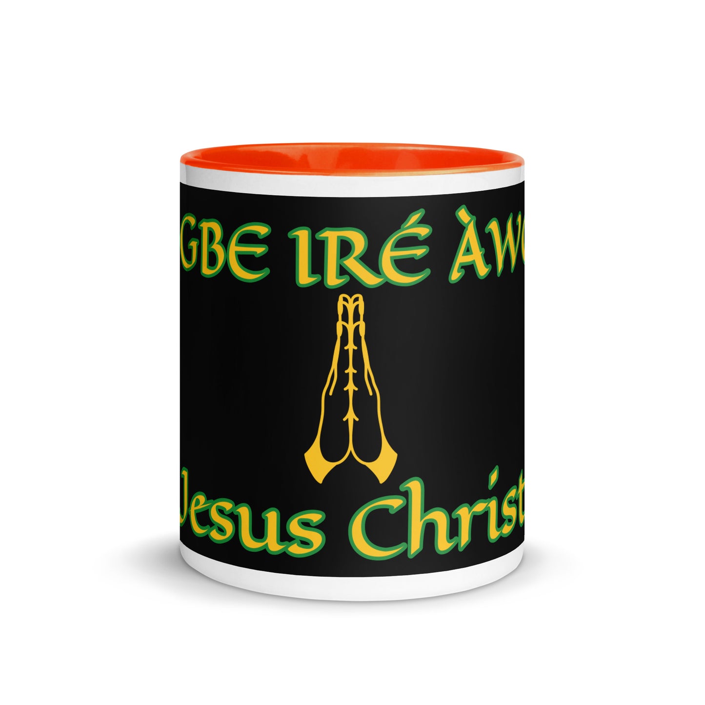 Egbe Jesus Christ black Mug with Color Inside