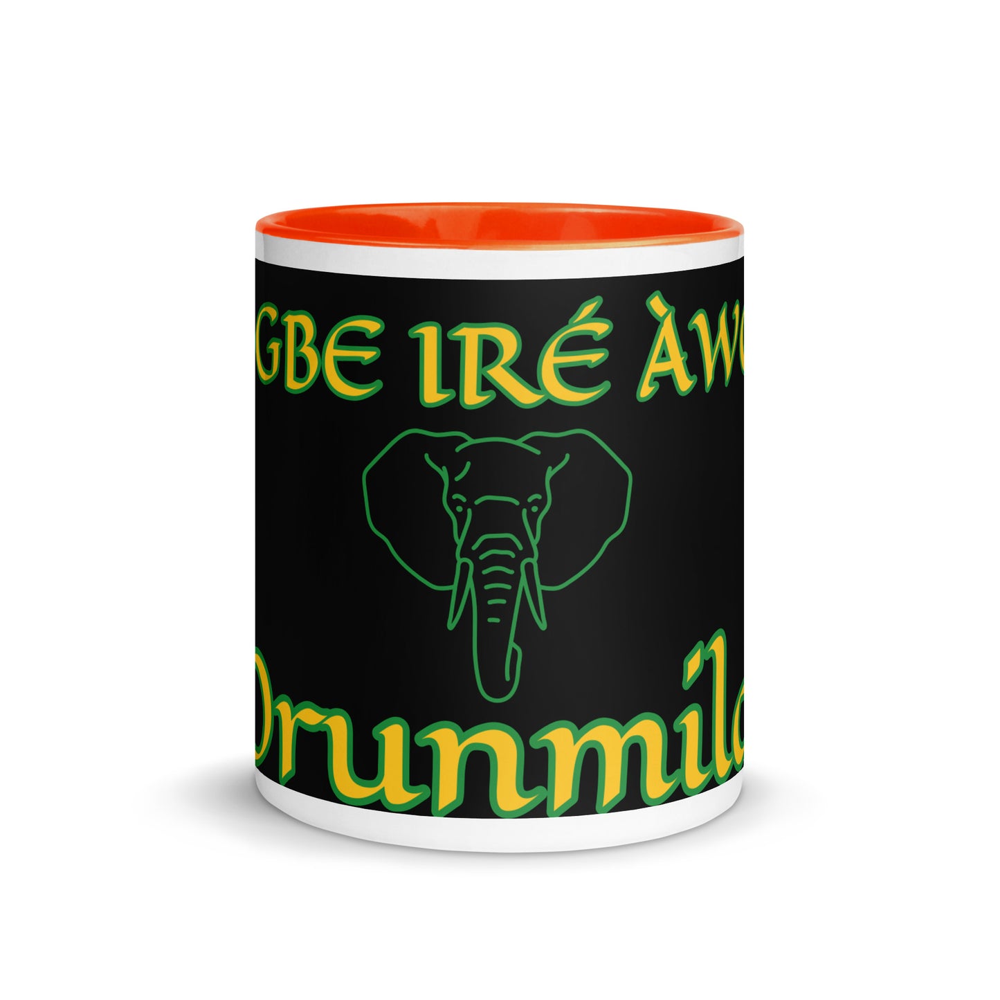 Egbe Orunmila Lucumi reverse black Mug with Color Inside