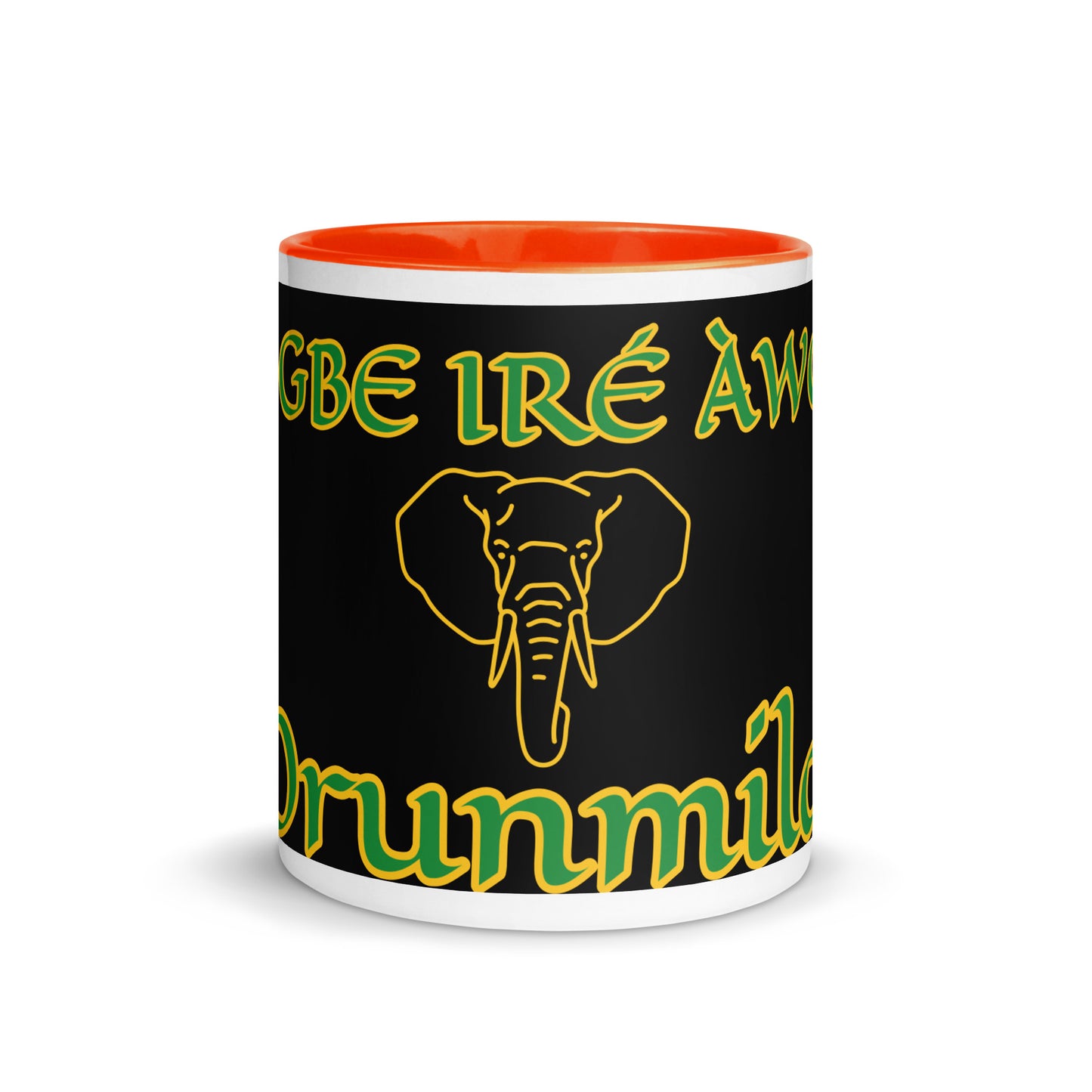 Egbe Orunmila Lucumi black Mug with Color Inside