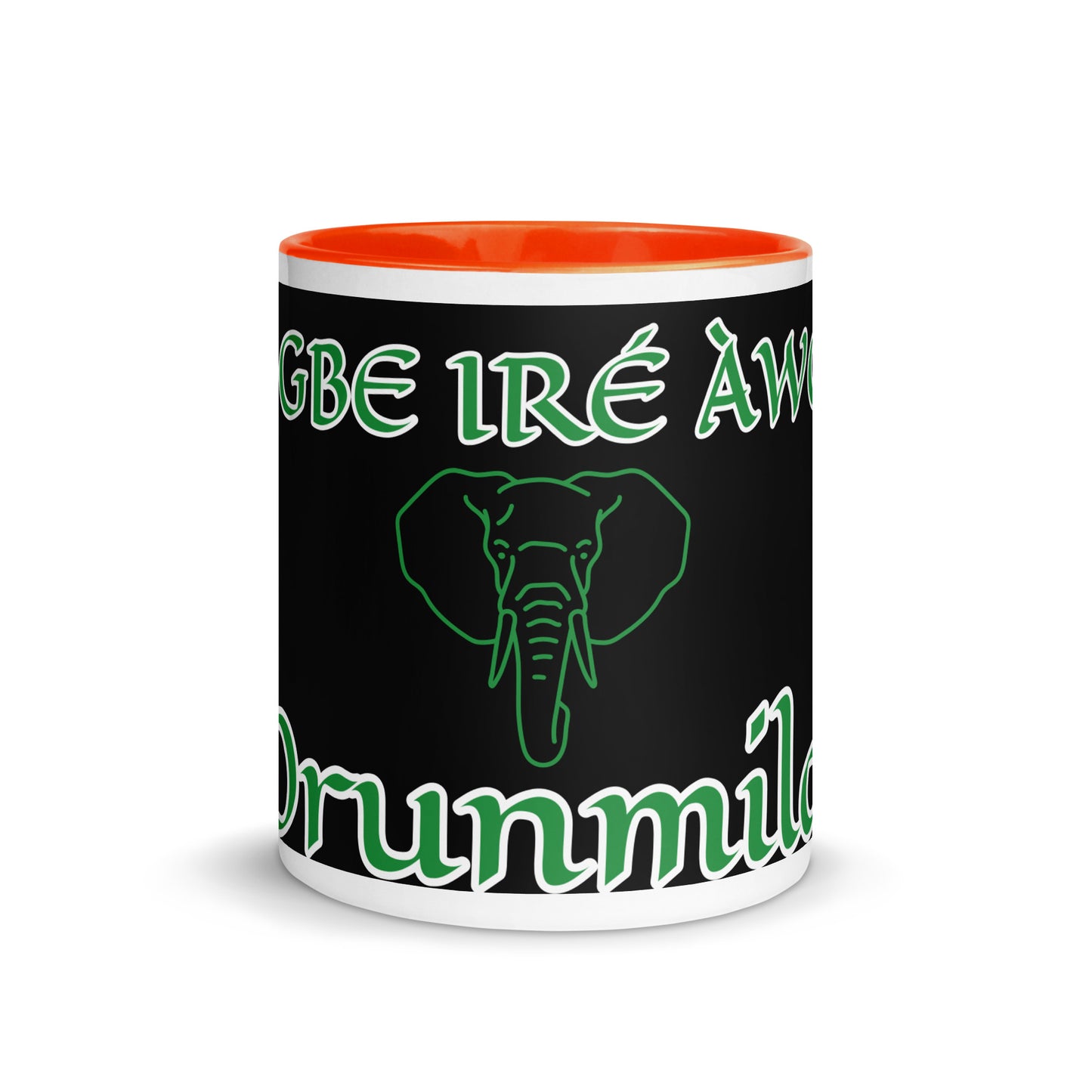 Egbe Orunmila Ájé ju Ogun black Mug with Color Inside