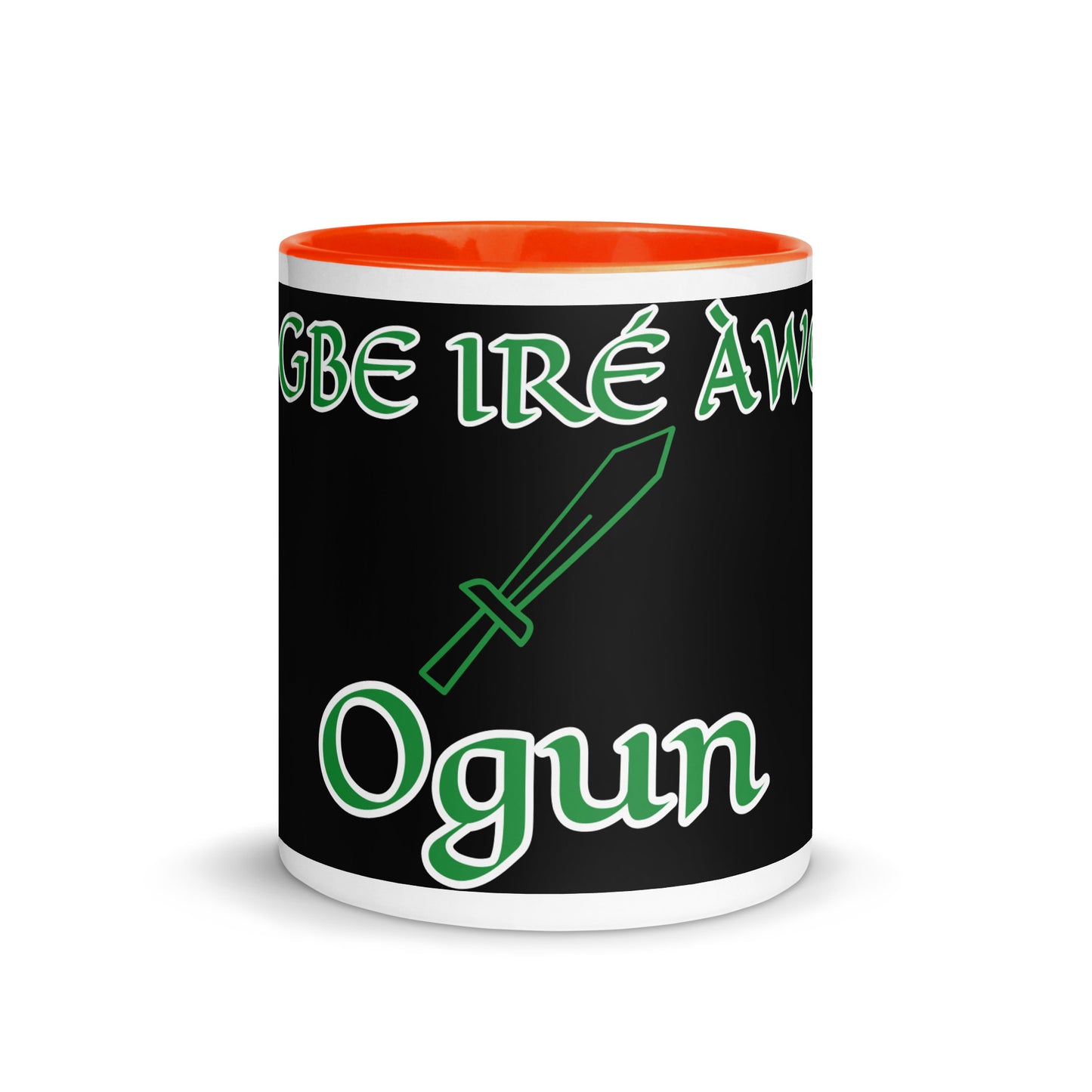 Egbe Ogun Black Mug with Color Inside