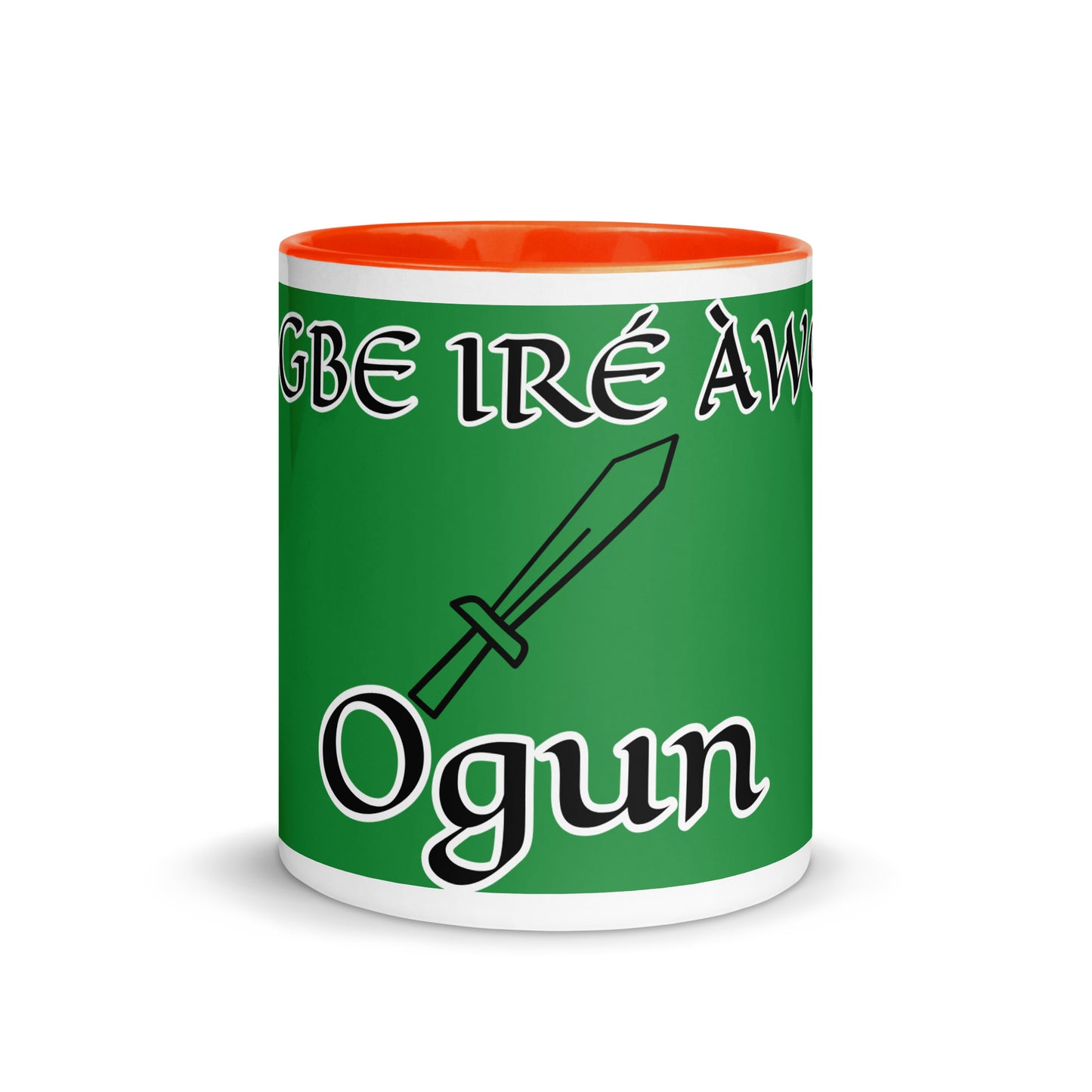 Egbe Ogun Green Mug with Color Inside