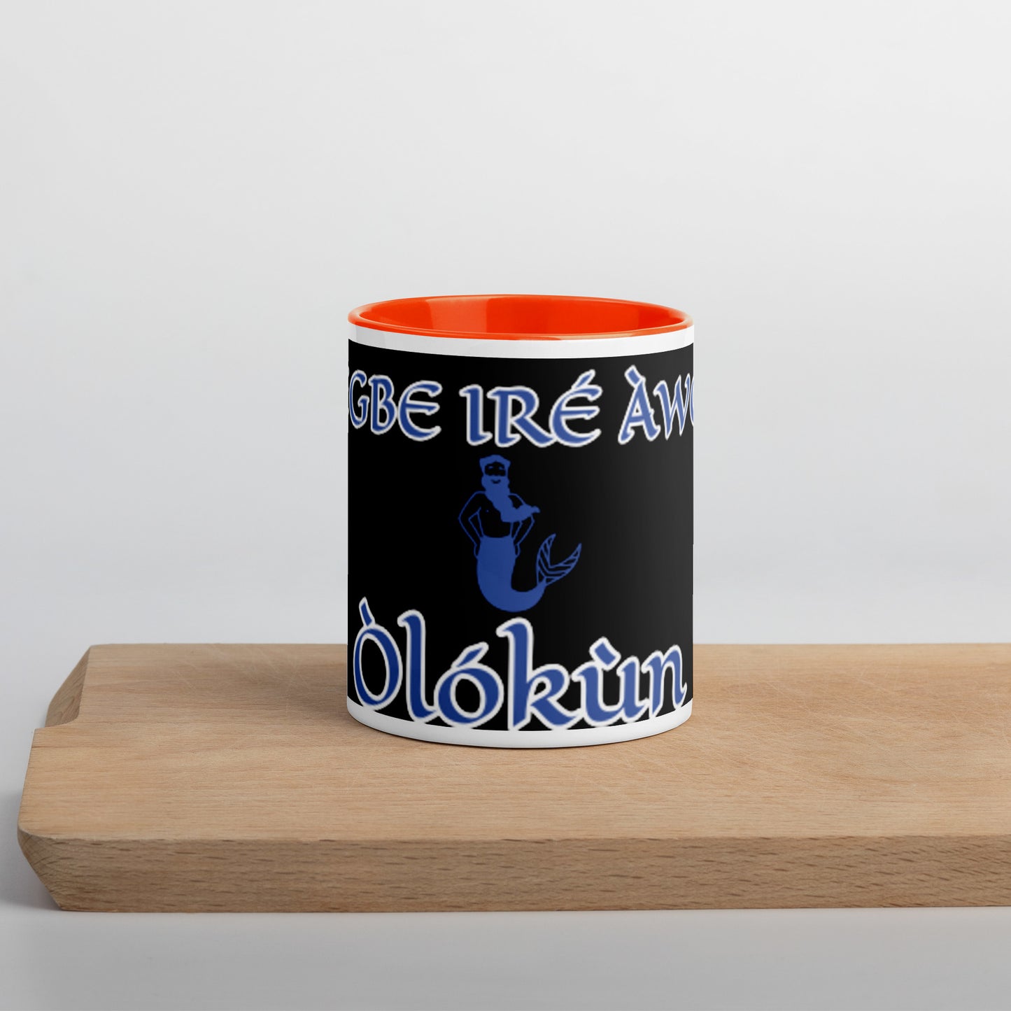 Egbe Olokun black Mug with Color Inside