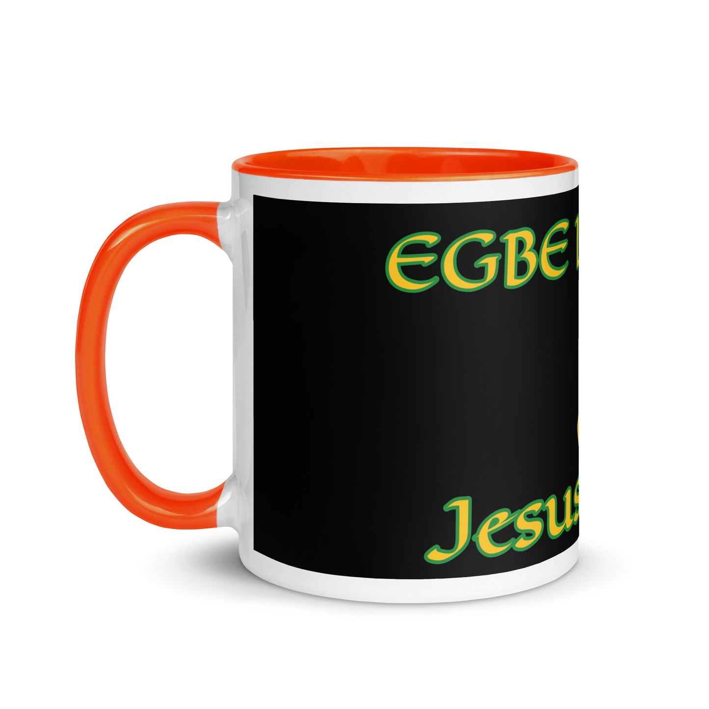 Egbe Jesus Christ black Mug with Color Inside