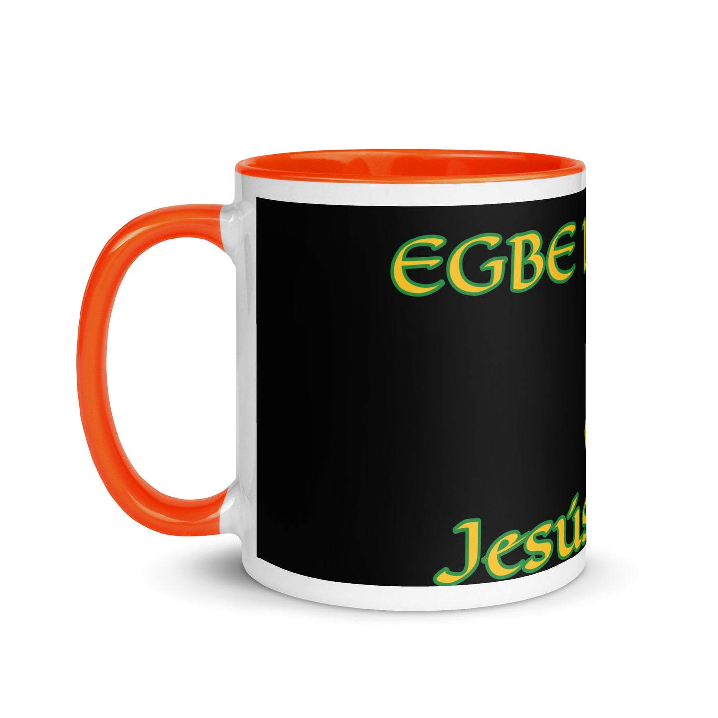 Egbe Jesús Cristo Lucumi Black Mug with Color Inside